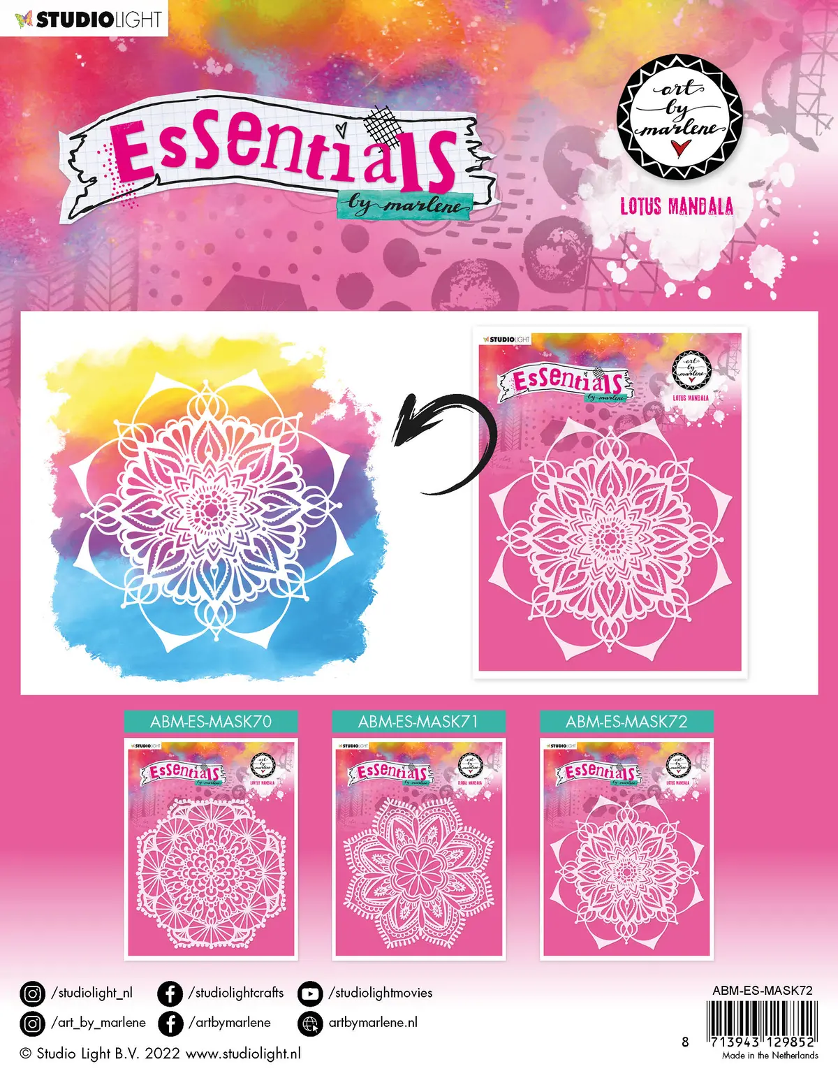 Abm Mask Lotus Mandala Essentials 200X200x1mm 1 Pc Nr.72 2