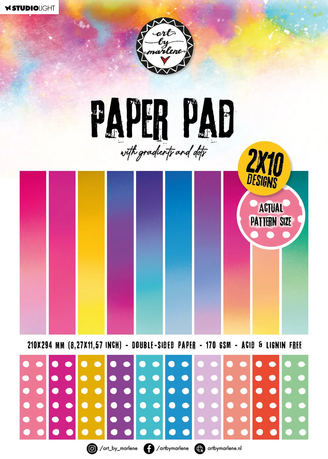 Abm Pattern Paper Pad Gradients And Dots Essentials Collection 20 Sh 1