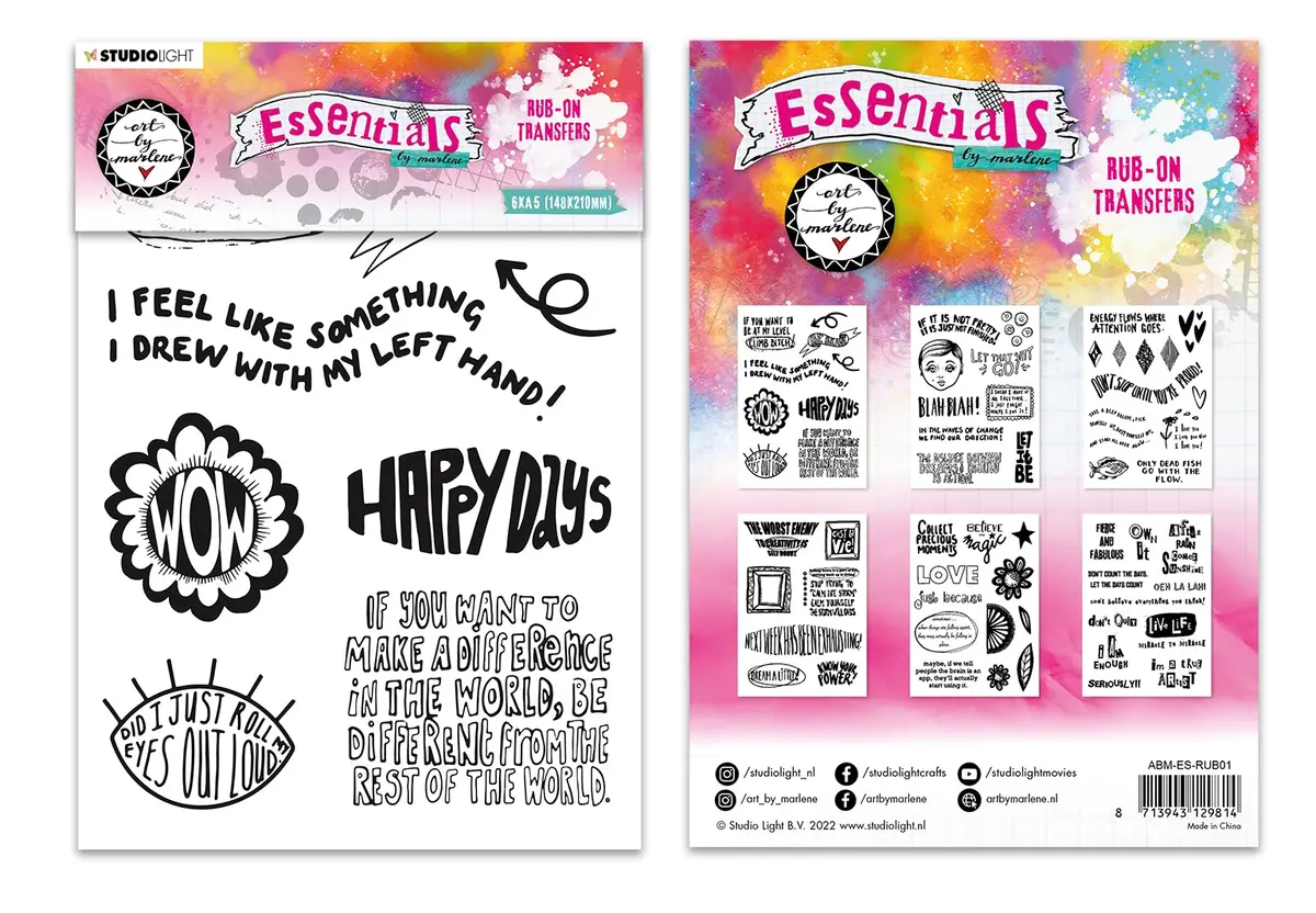 Abm Rub On Sticker Quote Designs Essentials 148X210x3mm 6 Sh Nr.01 1