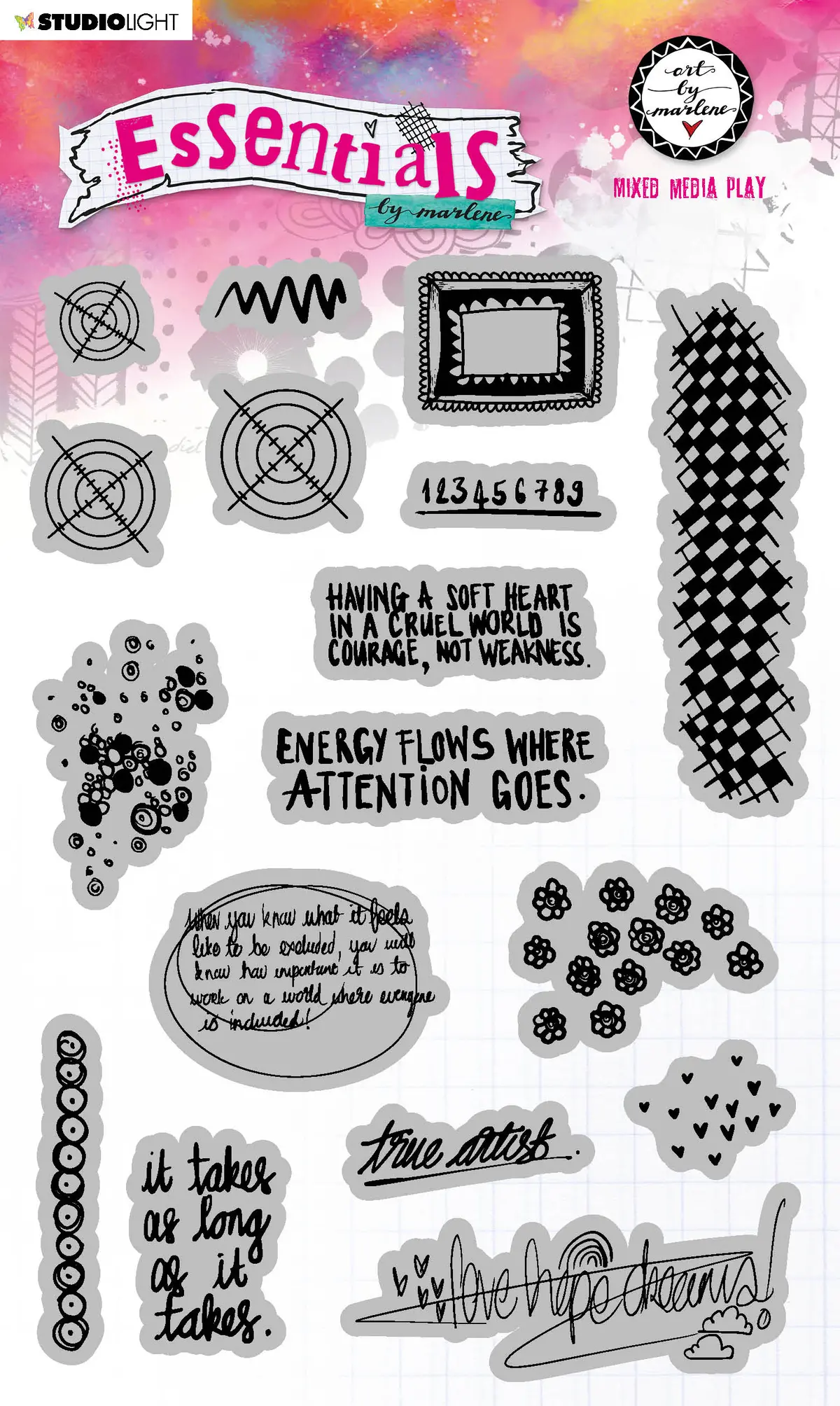 Abm Cling Stamp Mixed Media Play Essentials 148X210x6mm 1 Pc Nr.131 1