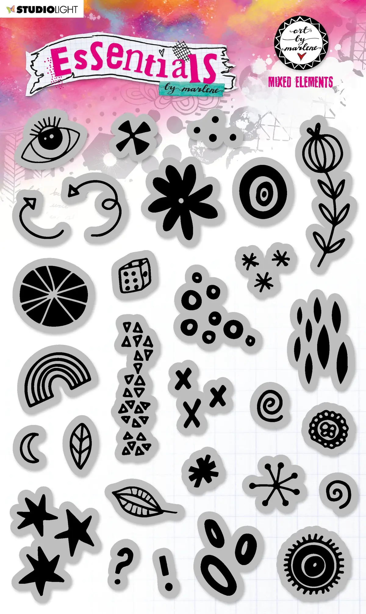 Abm Cling Stamp Sunset Landscape Essentials 148X210x3mm 29 Pc Nr.176 1