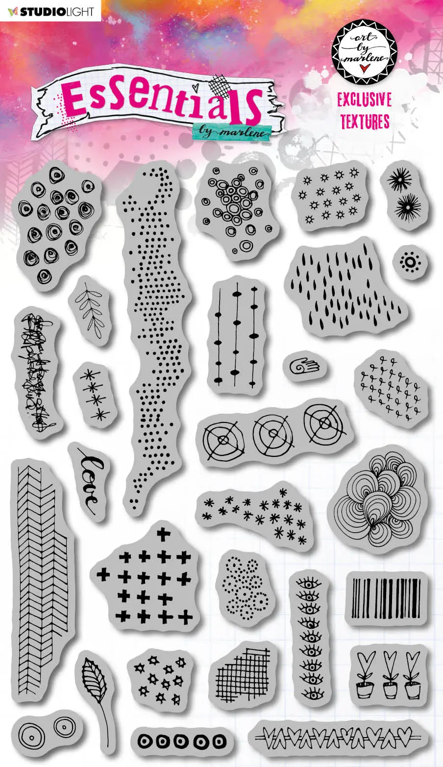 Abm Cling Stamp Exclusive Textures Essentials 153X265x5mm 29 Pc Nr.47 1