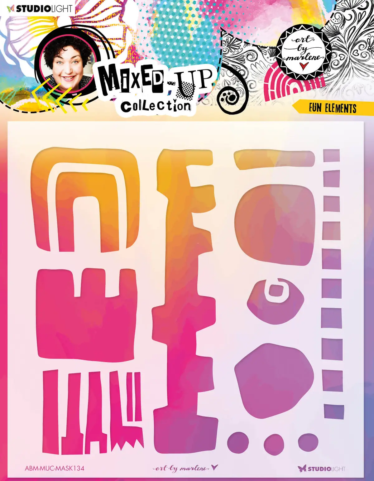 Abm Mask Fun Elements Mixed-Up Collection 200X200x1mm 1 Pc Nr.134 1