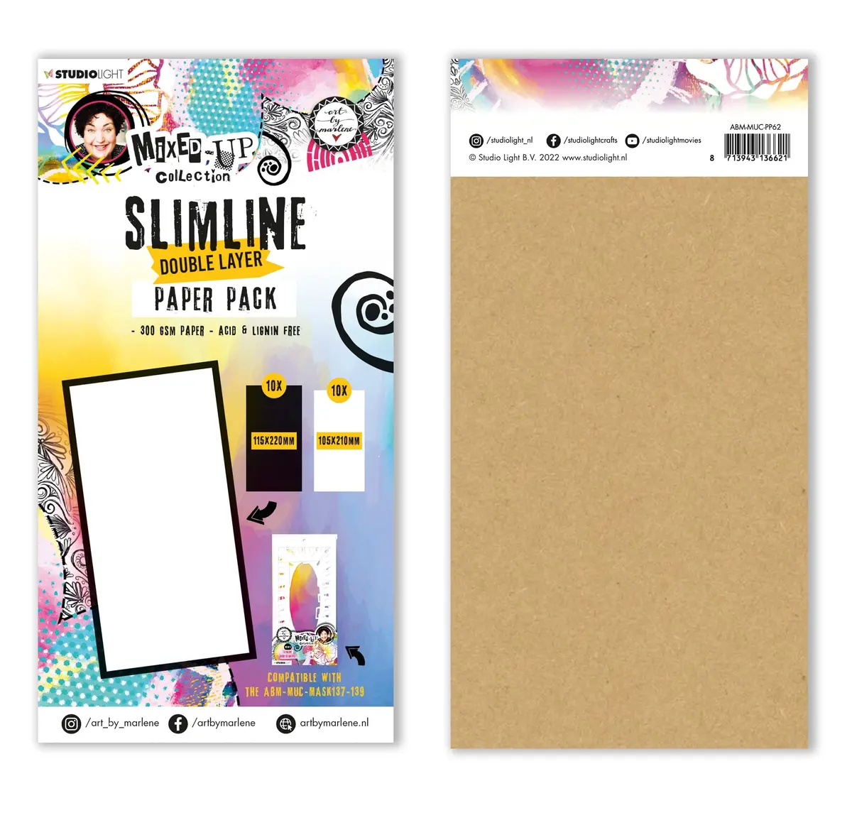 Abm Paper Pack Slimline Double Layer Mixed-Up Collection 115X260x10mm 20 Sh Nr.62 1