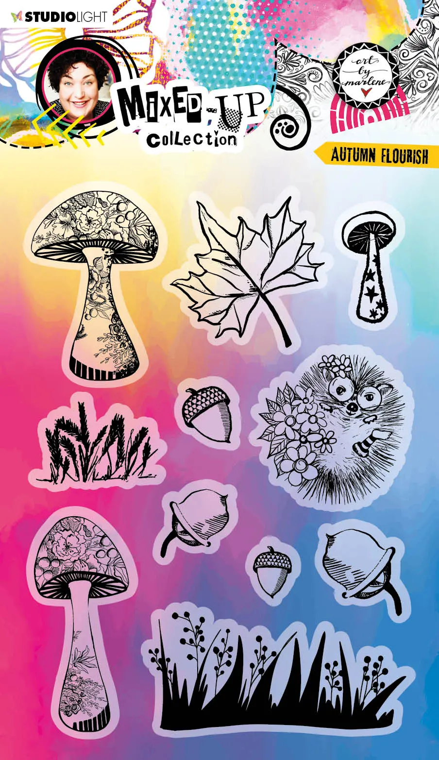 Abm Clear Stamp Autumn Flourish Mixed-Up Collection 148X210x3mm 11 Pc Nr.286 1