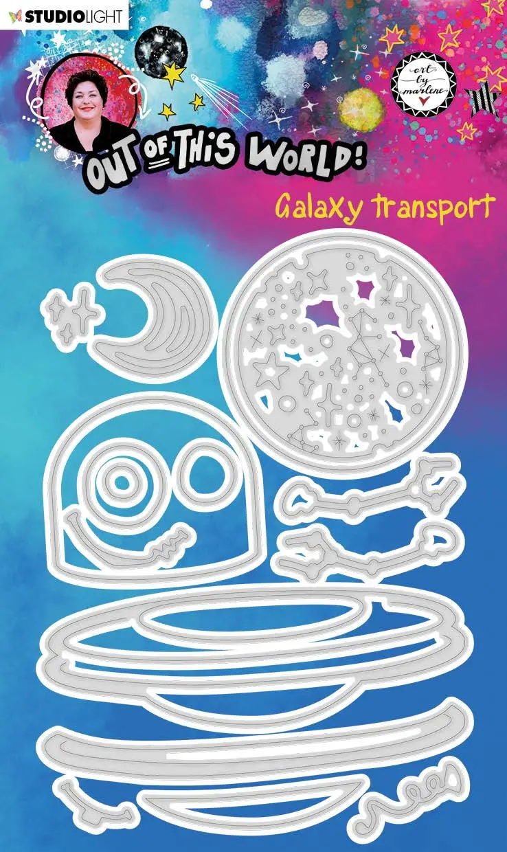 Abm Cutting & Embossing Die Galaxy Transport Out Of This World 100X160mm Nr.84 1