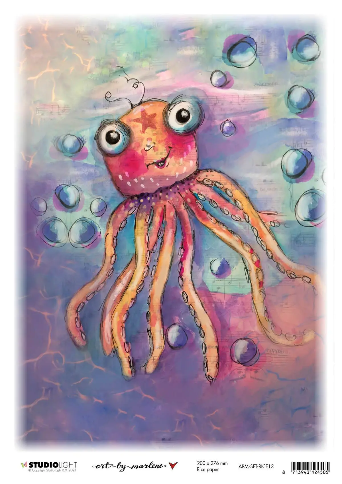 Abm Rice Paper Whimsy Water Friend So-Fish-Ticated 200X276mm Nr.13 1