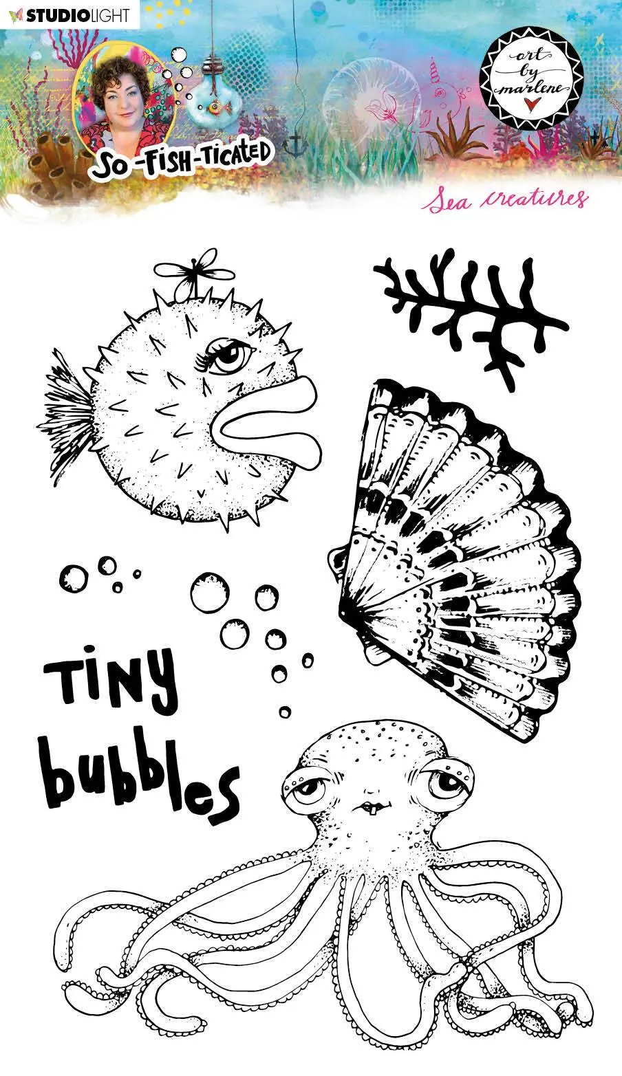 Abm Clear Stamp Sea Creatures So-Fish-Ticated 148X210mm Nr.13 1