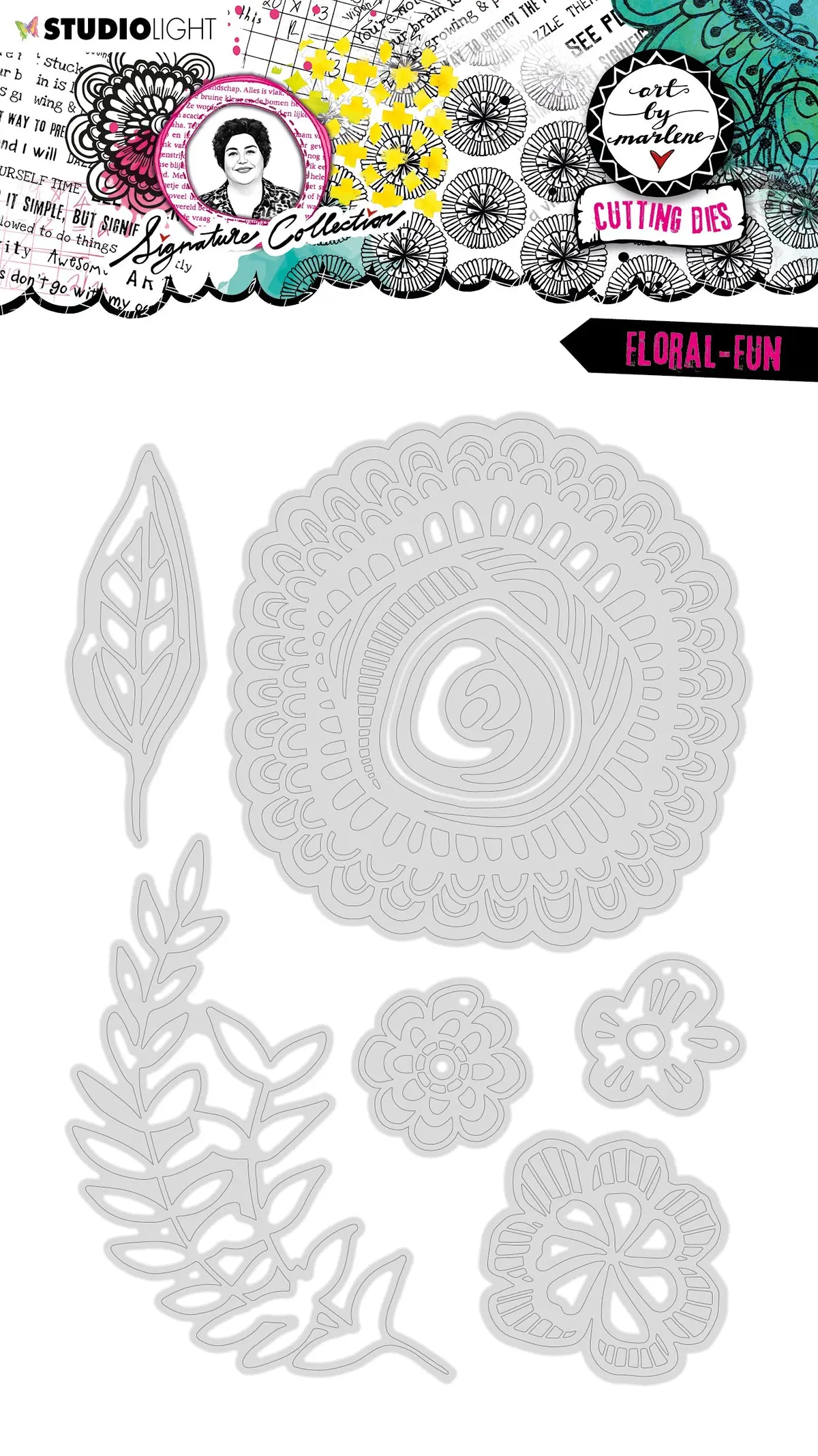Abm Cutting Die Floral-Fun Signature Collection 139X97x1mm 7 Pc Nr.505 1