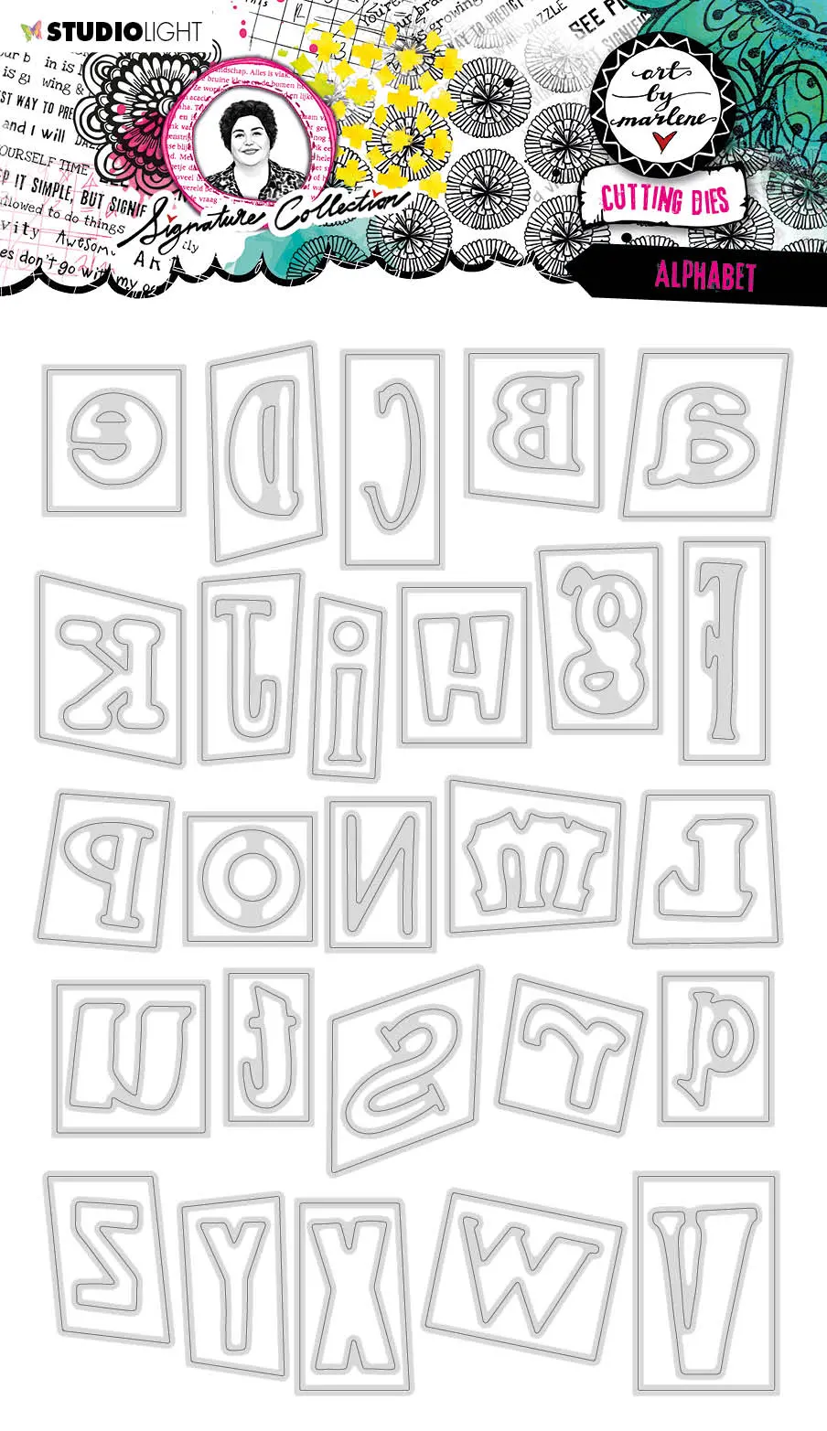 Abm Cutting Dies Alphabet Signature Collection 265X153x1mm 53 Pc Nr.548 1