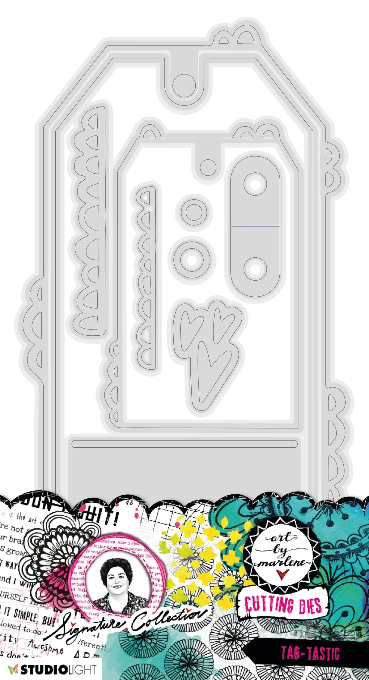 Abm Cutting Die Tag-Tastic Signature Collection 132X260x1mm 9 Pc Nr.727 1