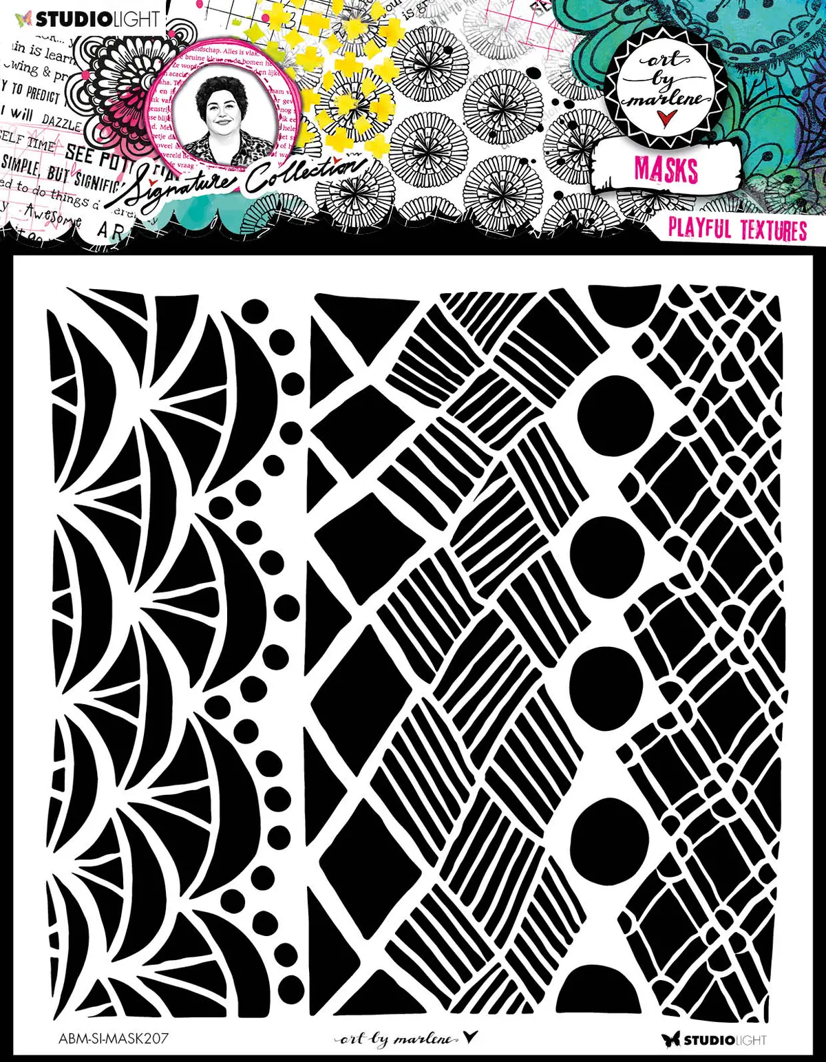 Abm Mask Playful Textures Signature Collection 203.2X203.2X1mm 1 Pc Nr.207 1