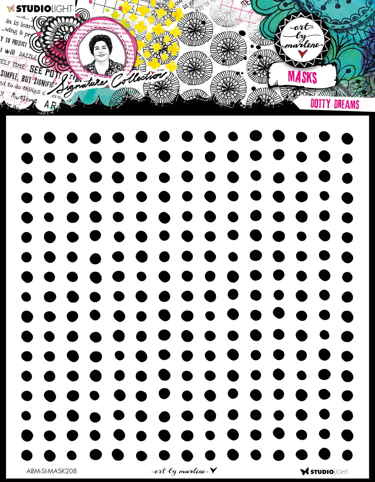 Abm Mask Dotty Dreams Signature Collection 203.2X203.2X1mm 1 Pc Nr.208 1