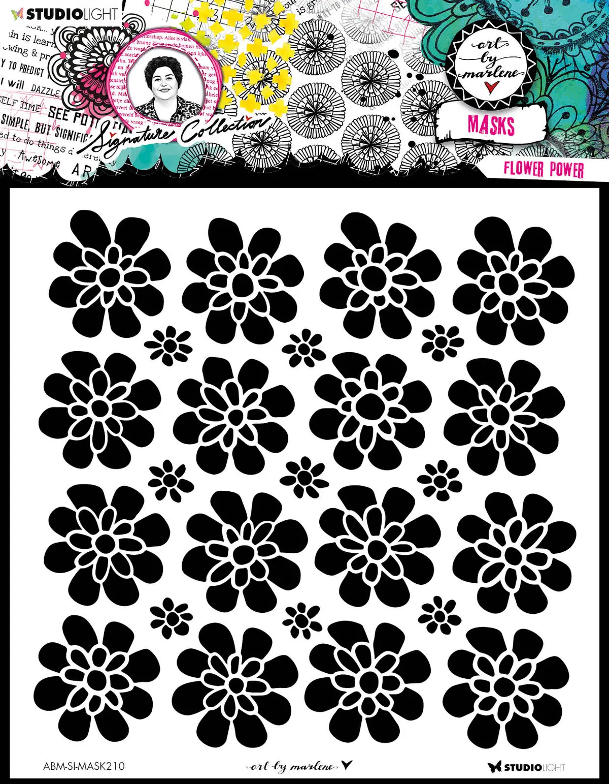 Abm Mask Flower Power Signature Collection 203.2X203.2X1mm 1 Pc Nr.210 1