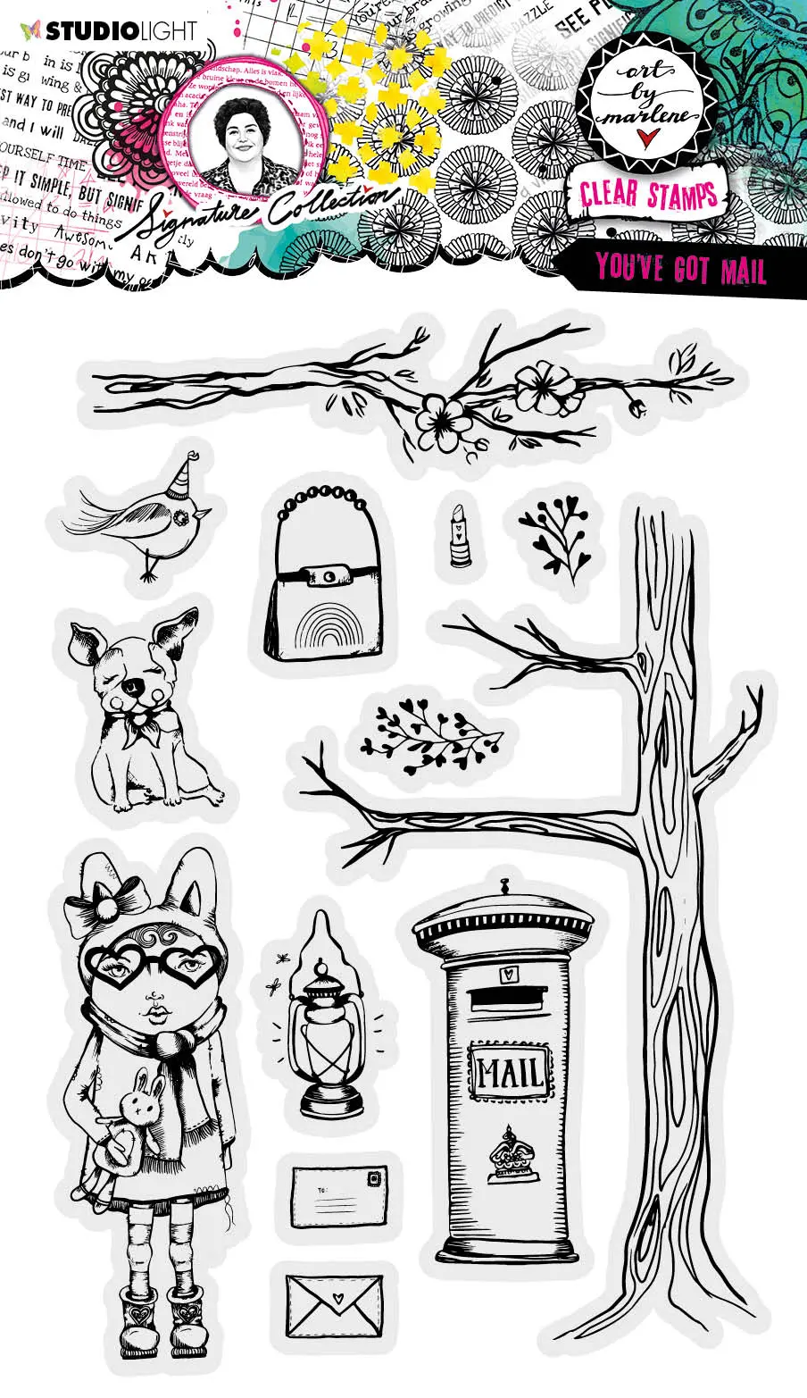 Abm Clear Stamp You've Got Mail Signature Collection 265X153x1mm 13 Pc Nr.472 1