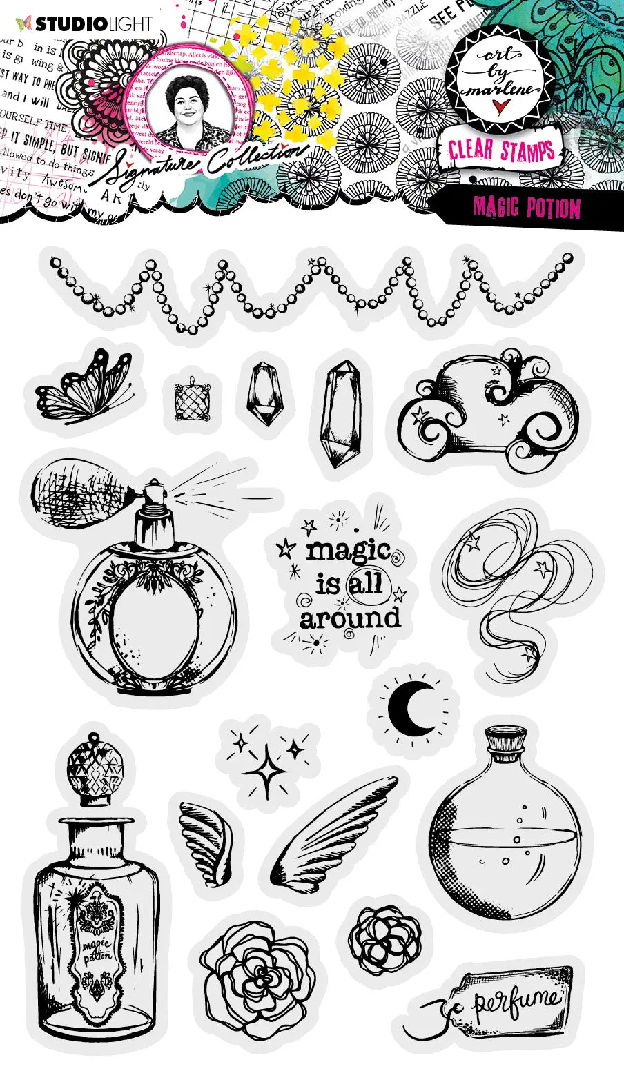 Abm Clear Stamp Magic Potion Signature Collection 148X210x3mm 18 Pc Nr.505 1