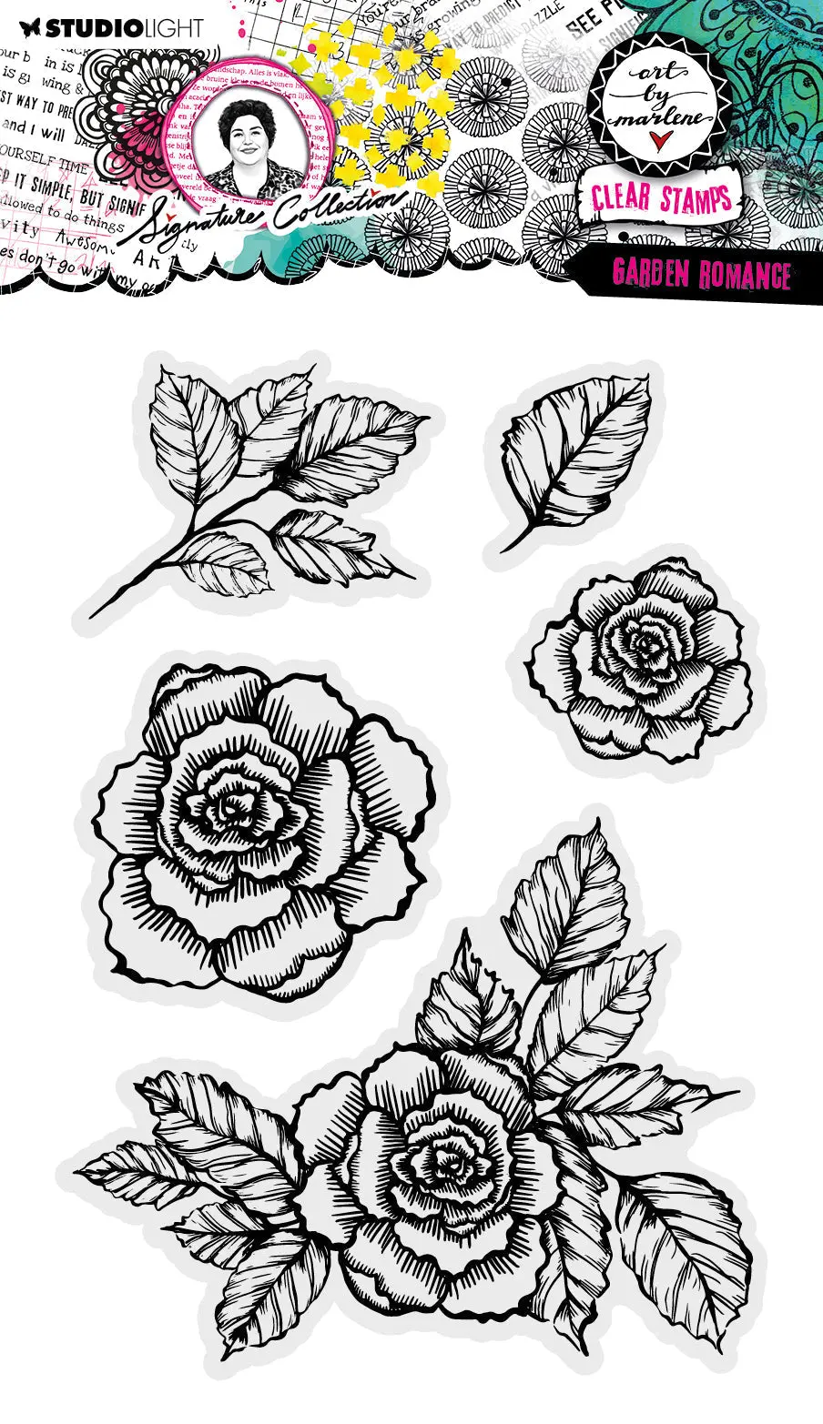 Abm Clear Stamp Garden Romance Signature Collection 5 Pc 1