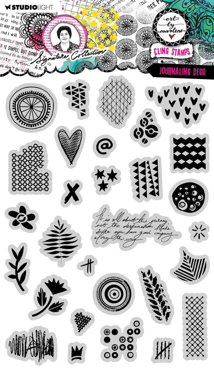 Abm Cling Stamp Journaling Deco Signature Collection 29 Pc 1