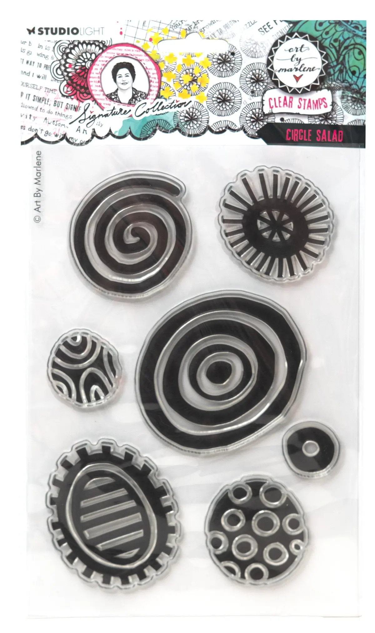 Abm Clear Stamp Circle Salad Signature Collection 7 Pc 1