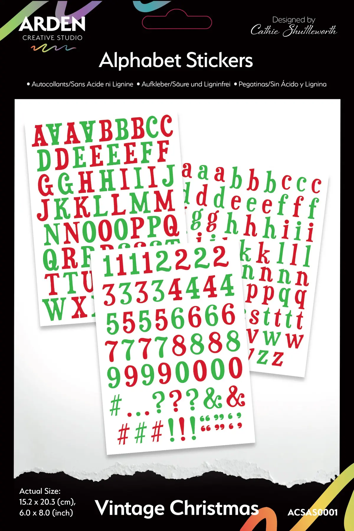 Arden Creative Studio Vintage Christmas Alphabet Stickers 1