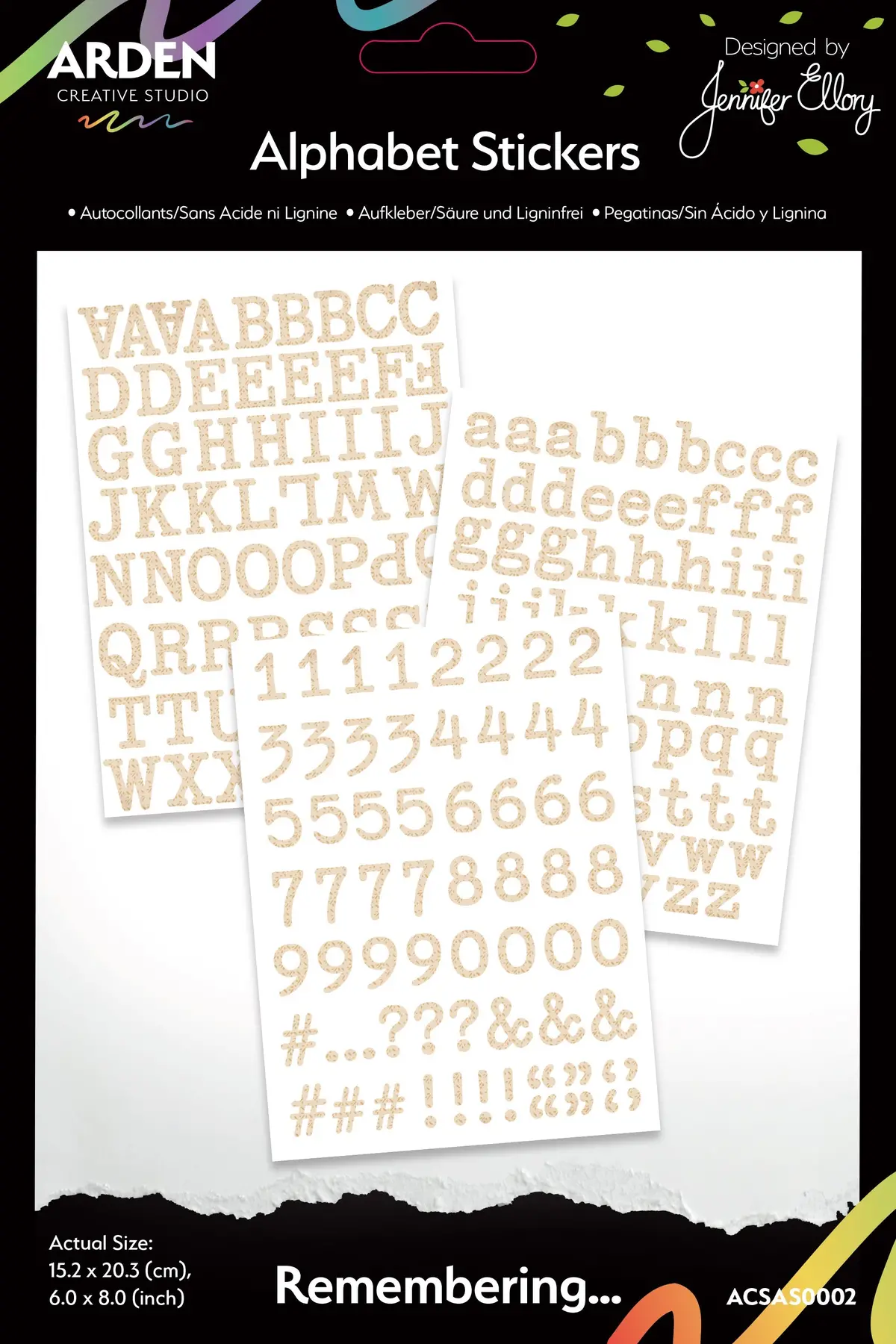 Arden Creative Studio Remembering... Alphabet Stickers 1