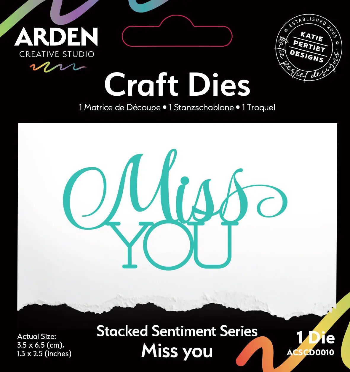 Arden Creative Studio Sentiment Series Stacked Miss You Craft Die 1