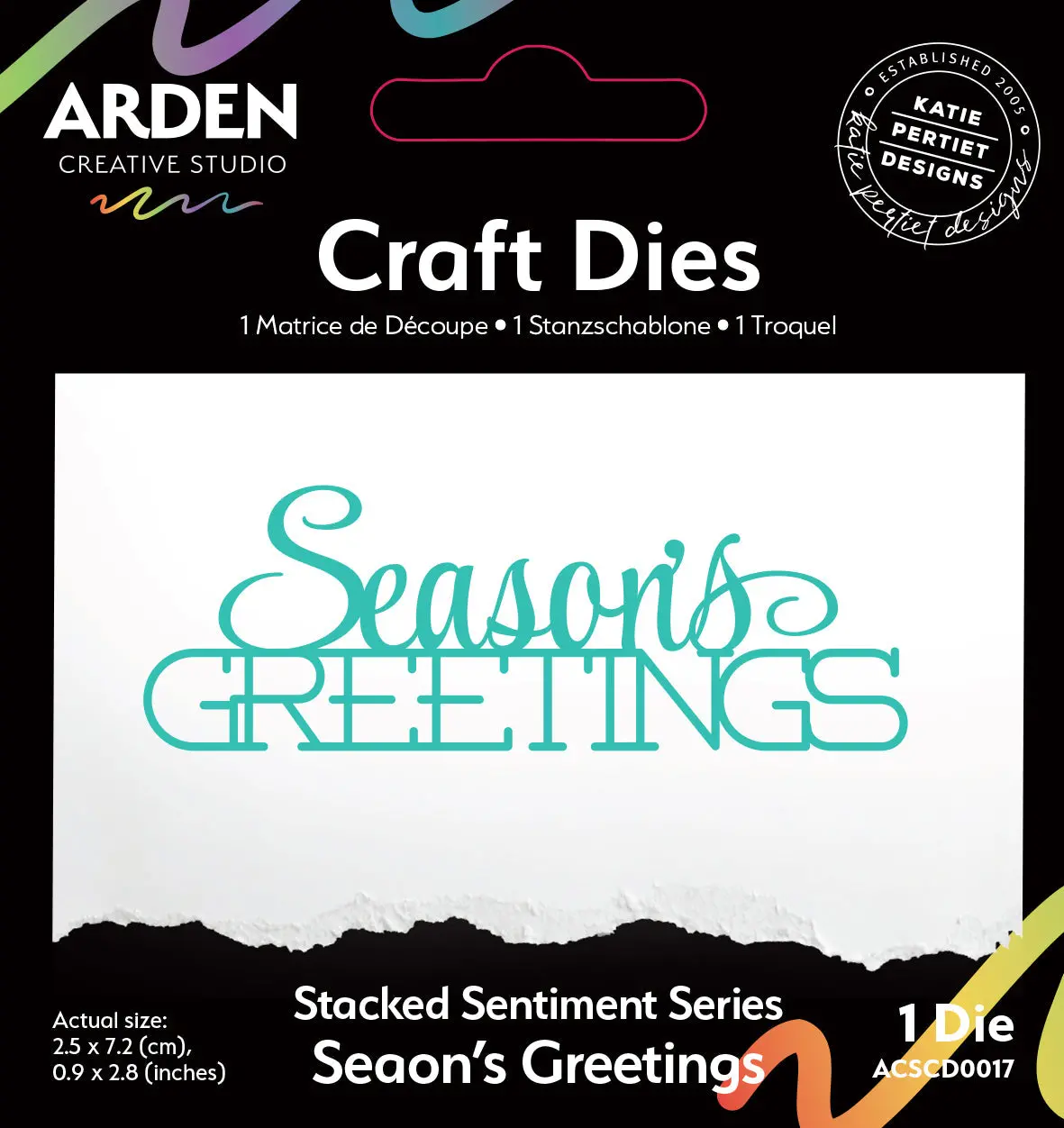 Arden Creative Studio Sentiment Series Stacked Season's Greetings Craft Die 1