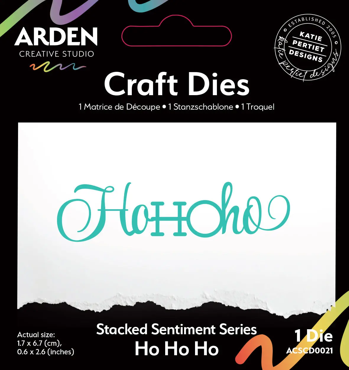 Arden Creative Studio Sentiment Series Stacked Ho Ho Ho Craft Die 1