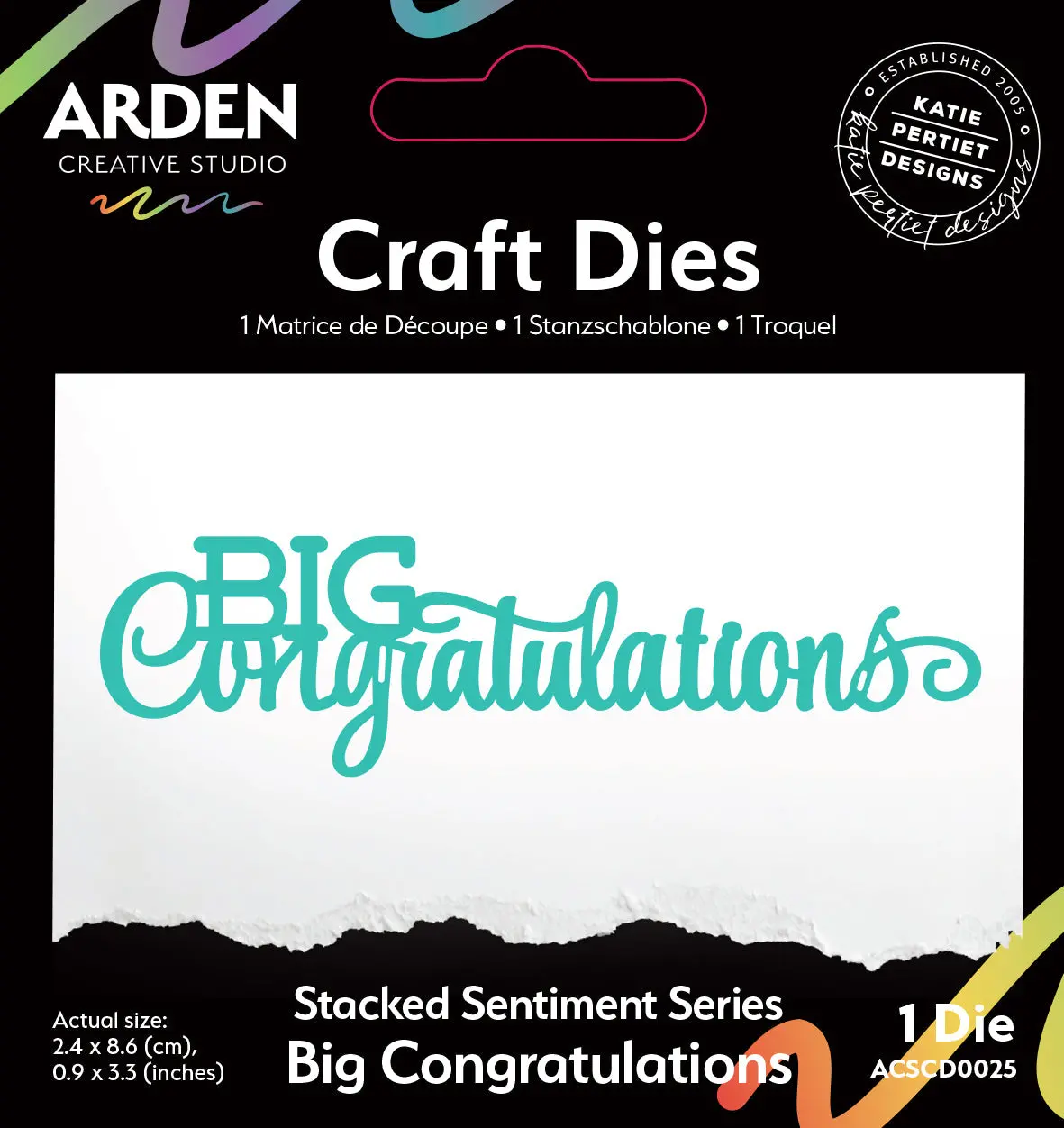 Arden Creative Studio Sentiment Series Stacked Big Congratulations Craft Die 1