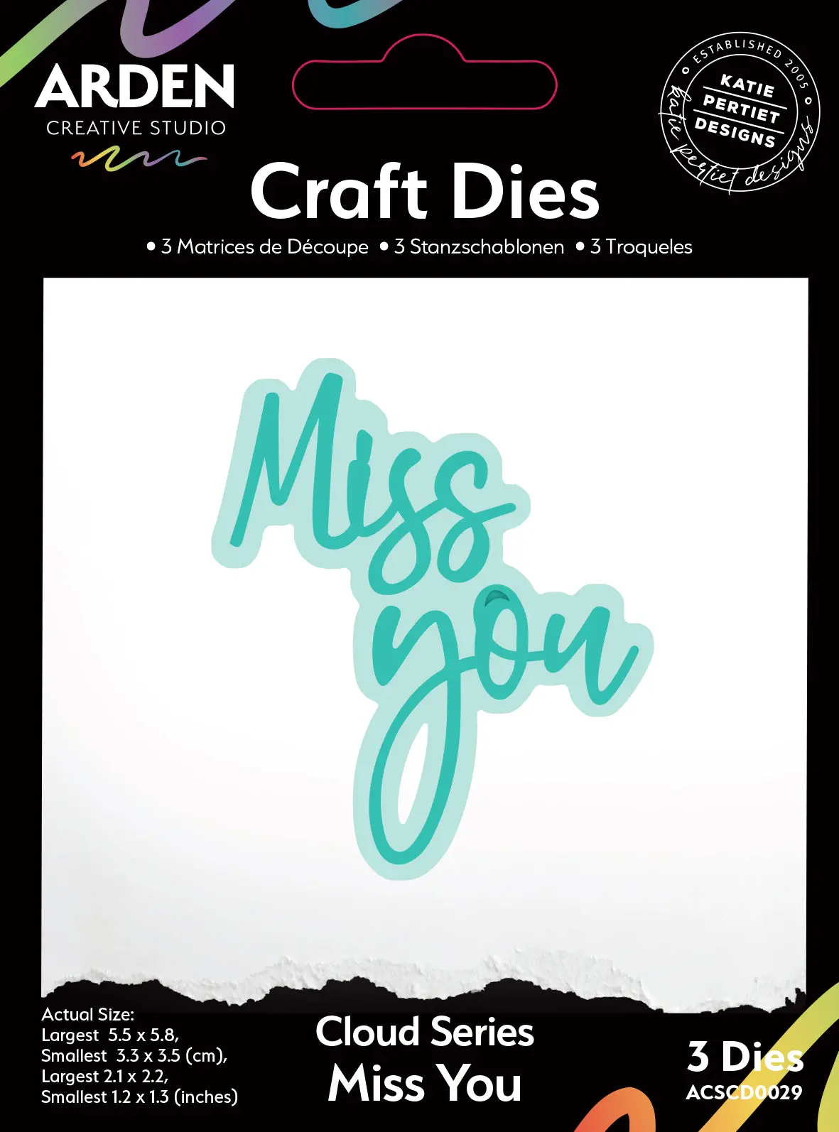 Arden Creative Studio Sentiment Cloud Series Miss You Craft Die Set 1