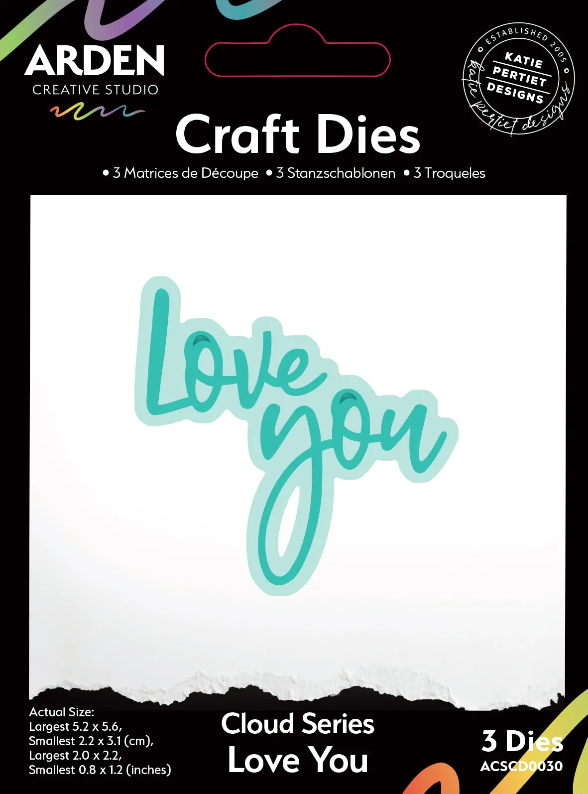 Arden Creative Studio Sentiment Cloud Series Love You Craft Die Set 1