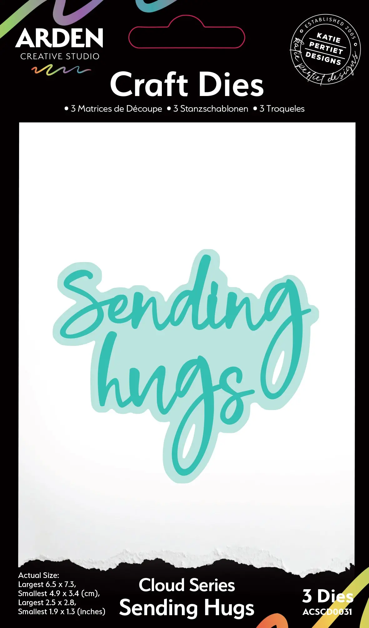 Arden Creative Studio Sentiment Cloud Series Sending Hugs Craft Die Set 1