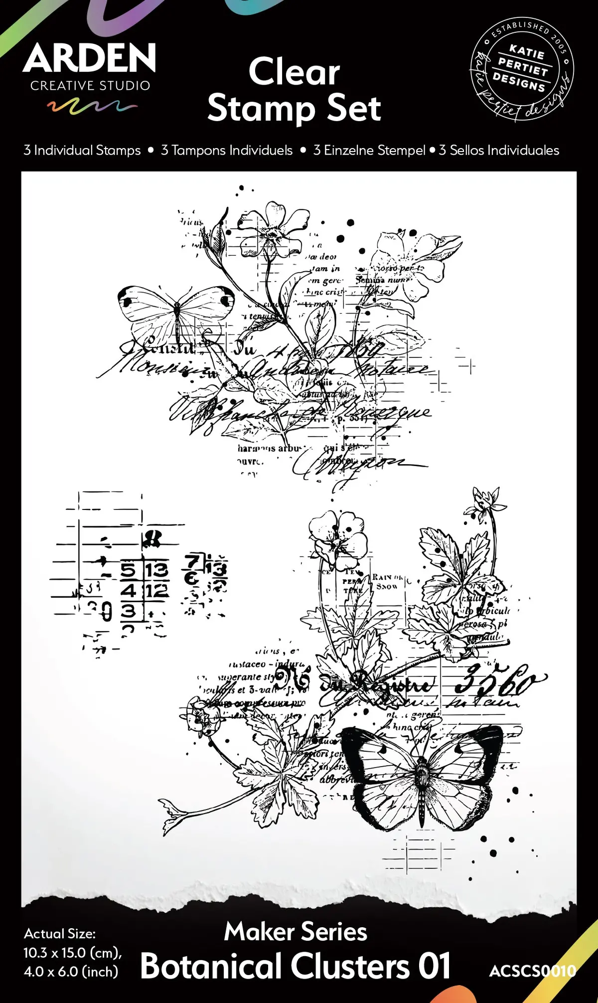 Arden Creative Studio Maker Series Botanical Clusters 01 4 In X 6 In Clear Stamp Set 1