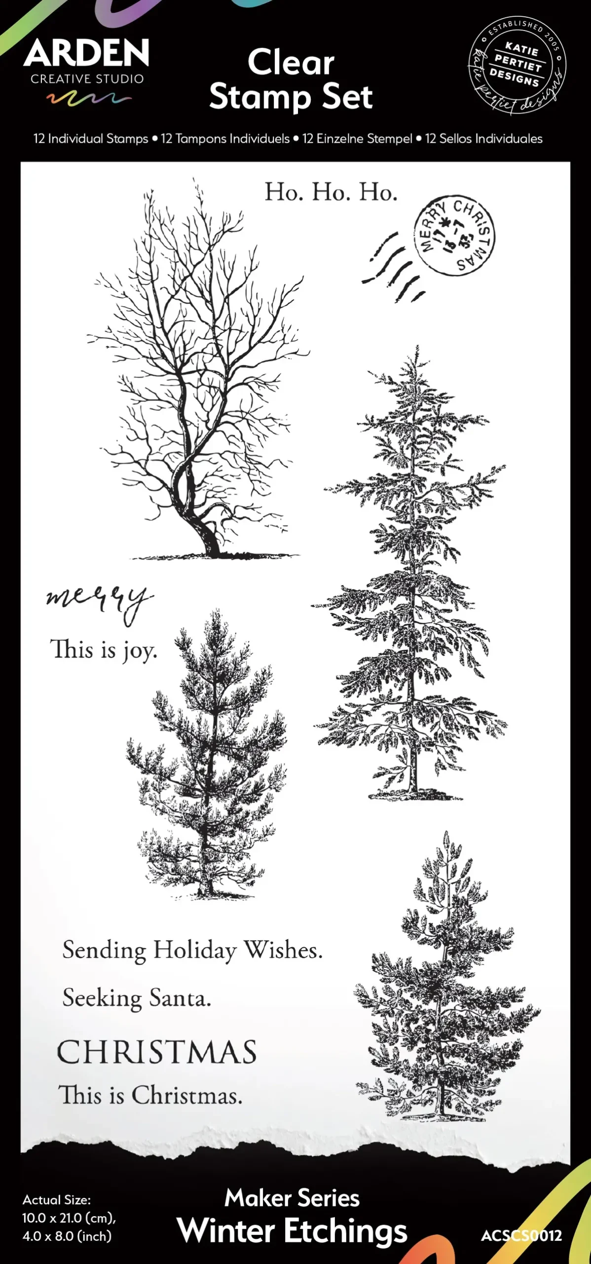 Arden Creative Studio Maker Series Winter Etchings 4In X 8In Clear Stamp Set 1
