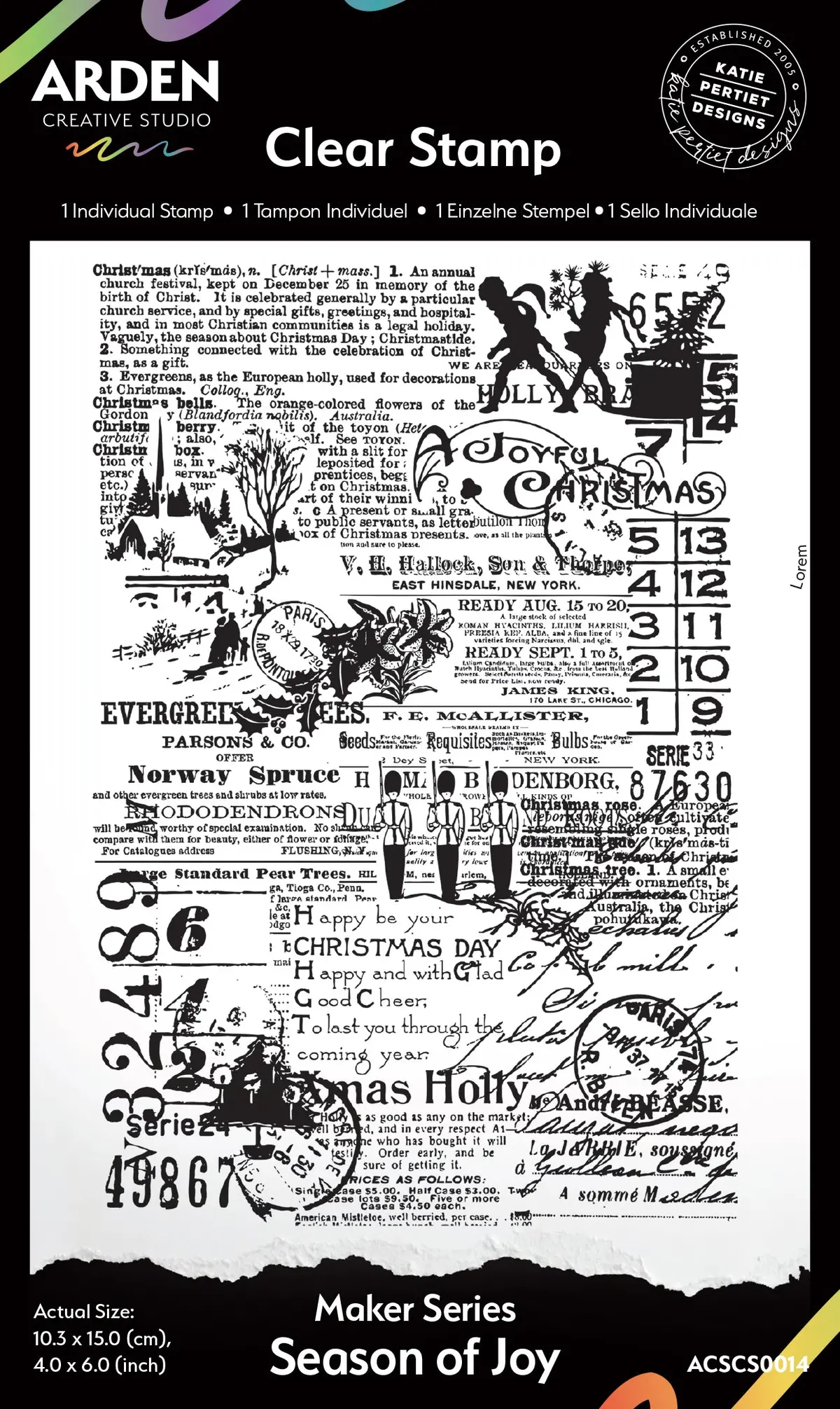Arden Creative Studio Maker Series Season Of Joy 4In X 6In Background Stamp 1