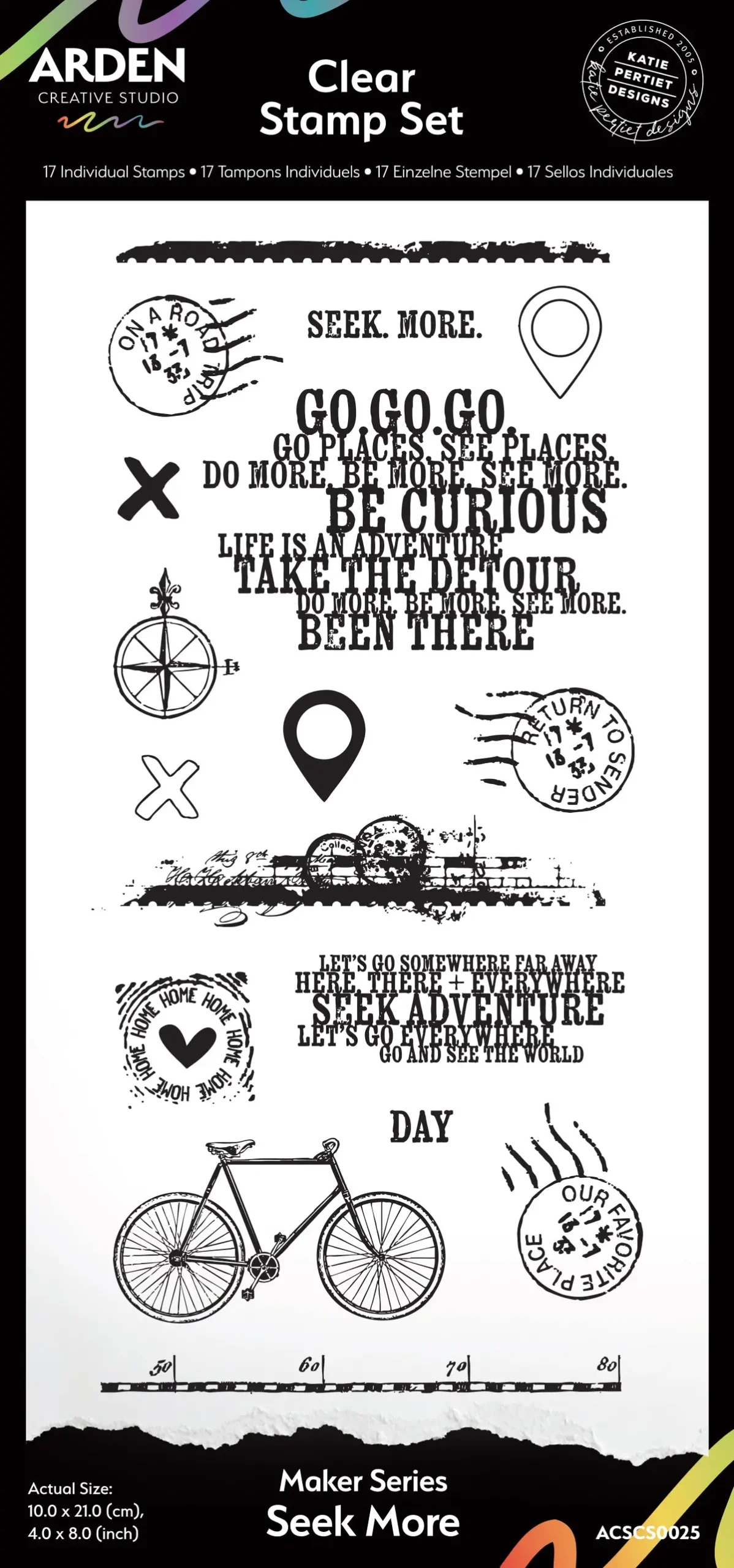 Arden Creative Studio Maker Series Seek More 4In X 8In Clear Stamp Set 1