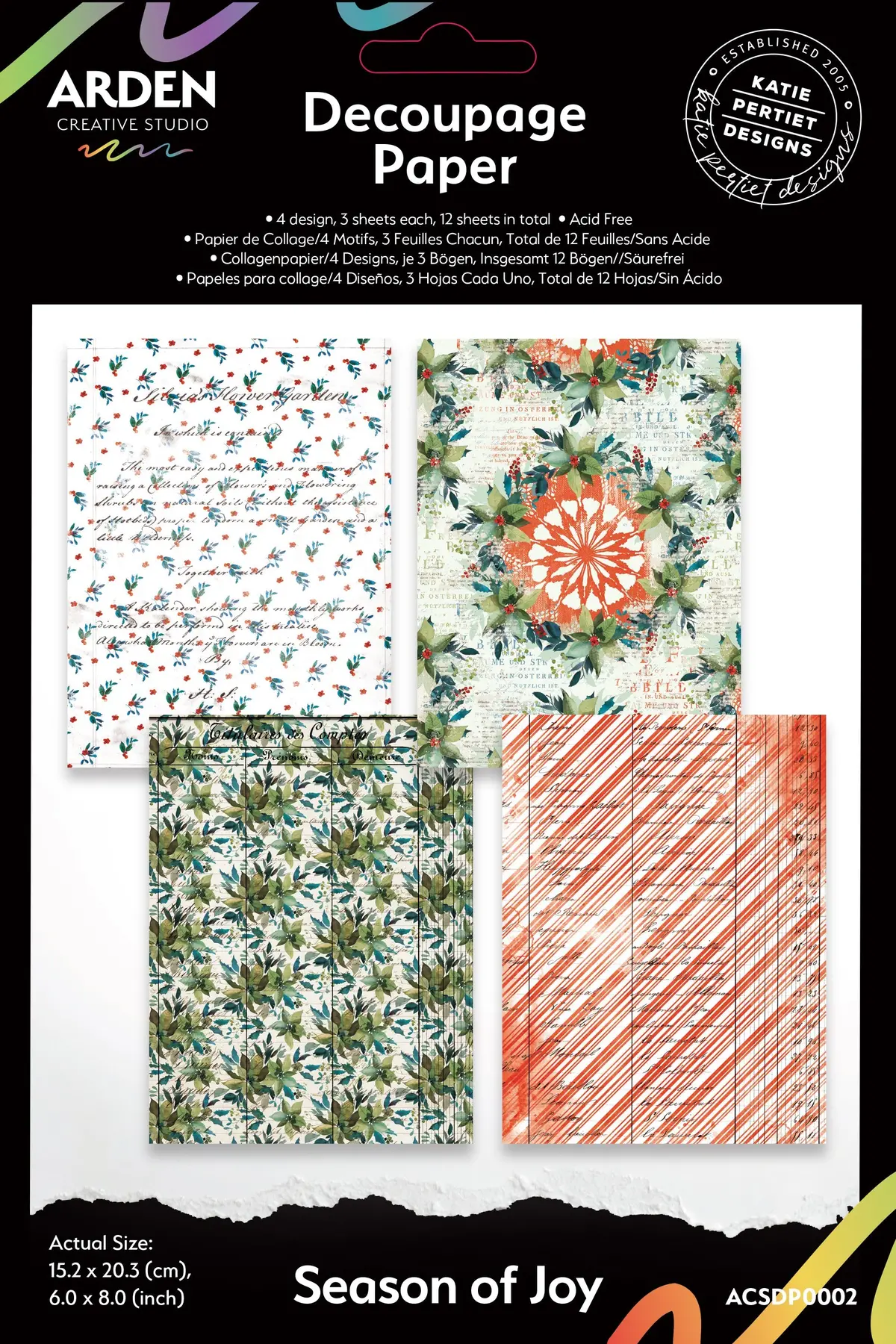 Arden Creative Studio Season Of Joy 6In X 8In Decoupage Paper 1