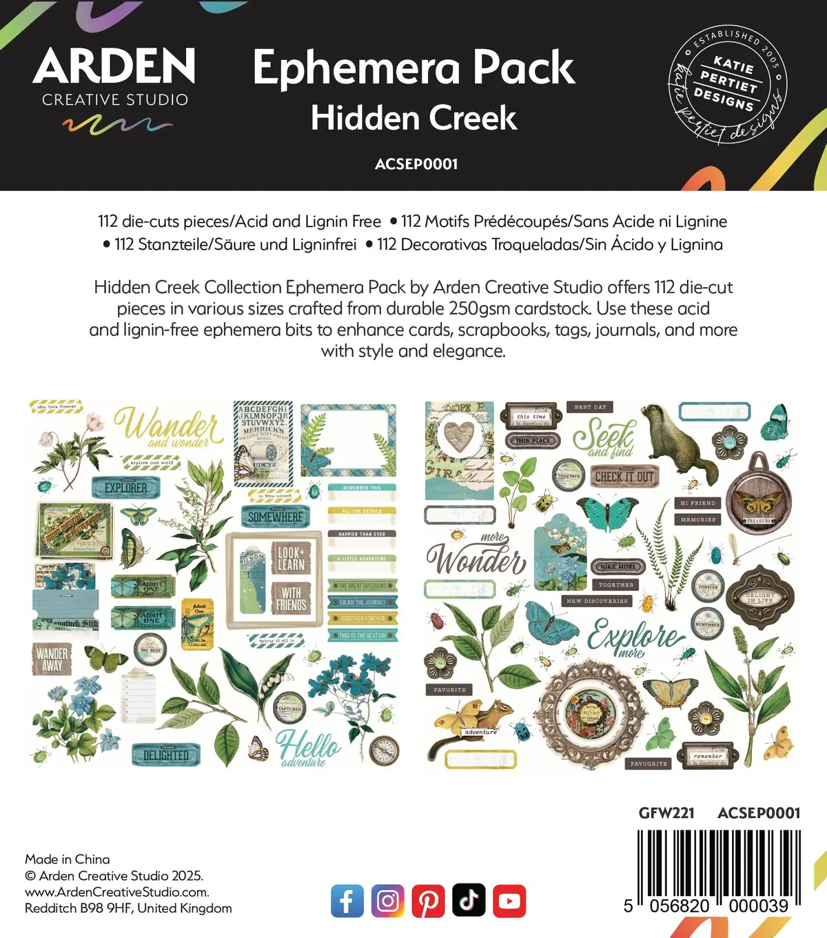 Arden Creative Studio Hidden Creek Ephemera Pack 1