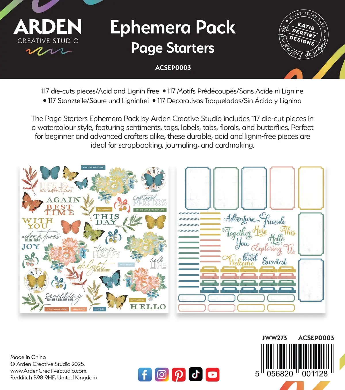 Arden Creative Studio Page Starters Ephemera Pack 1