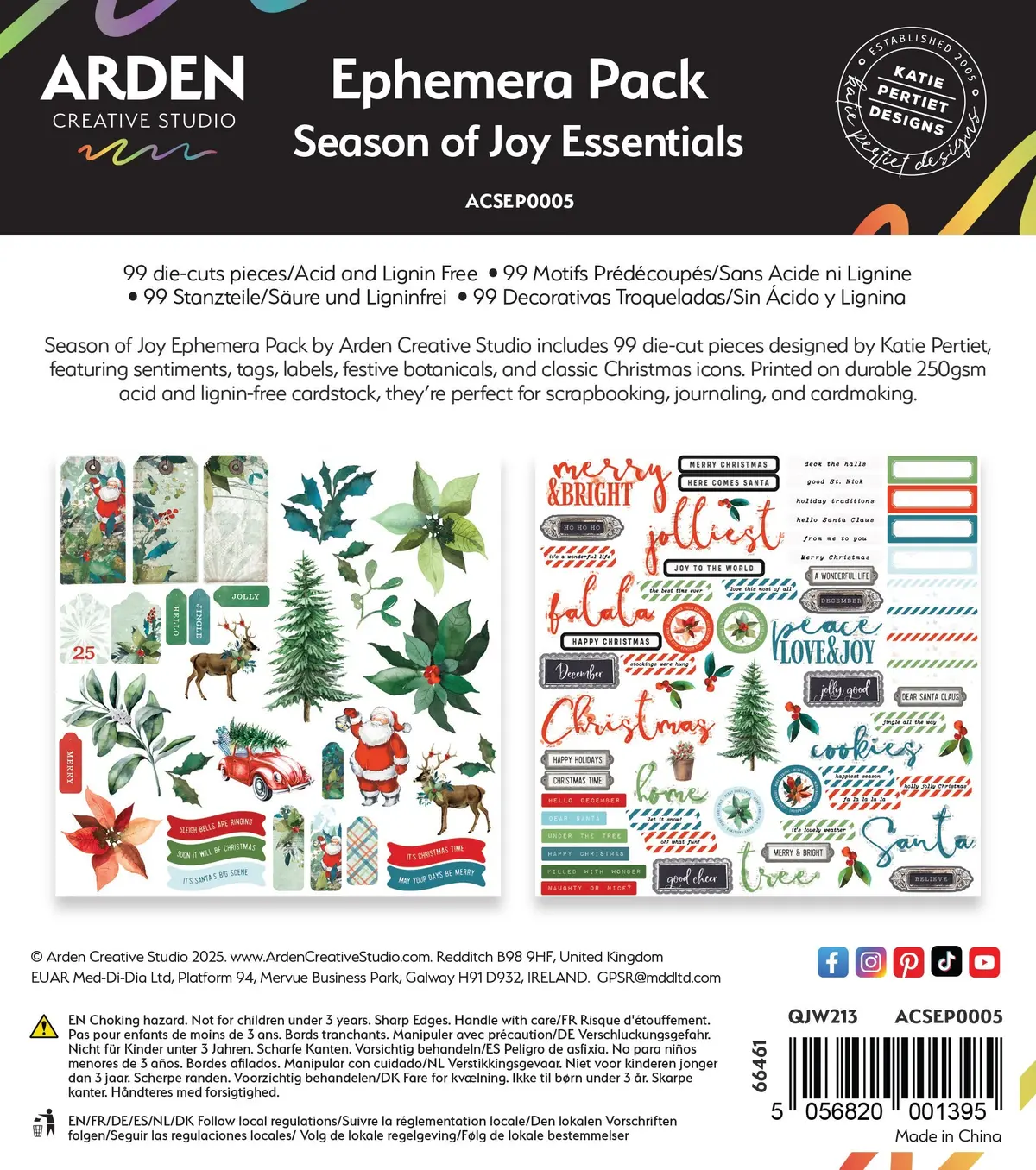 Arden Creative Studio Season Of Joy Essentials Ephemera Pack 1