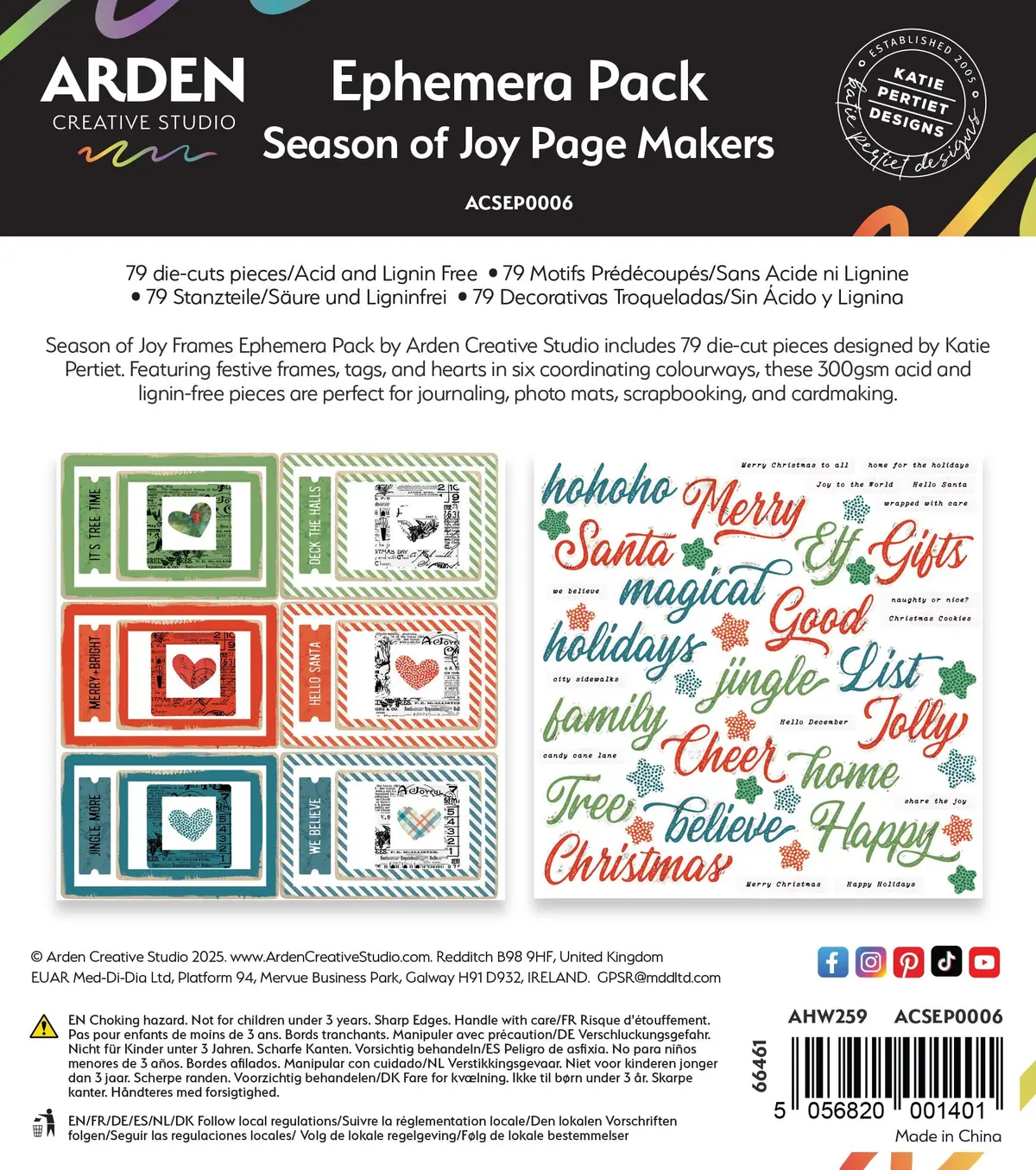 Arden Creative Studio Season Of Joy Page Makers Ephemera Pack 1