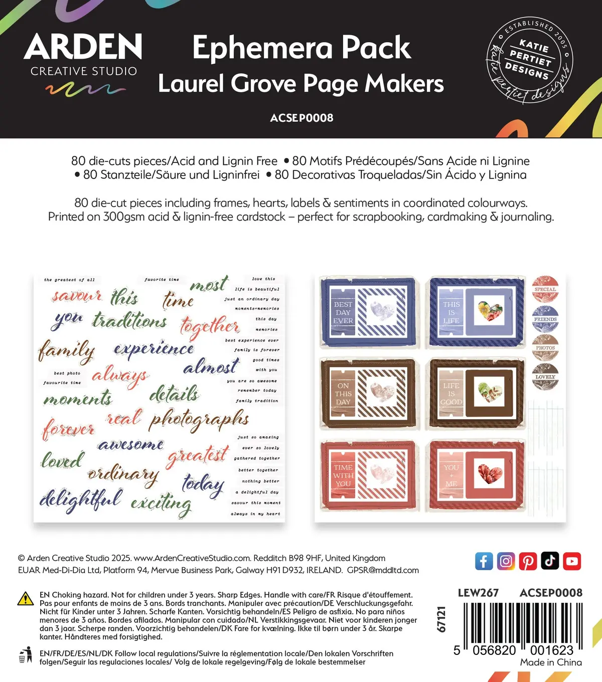 Arden Creative Studio Laurel Grove Page Makers Ephemera Pack 1