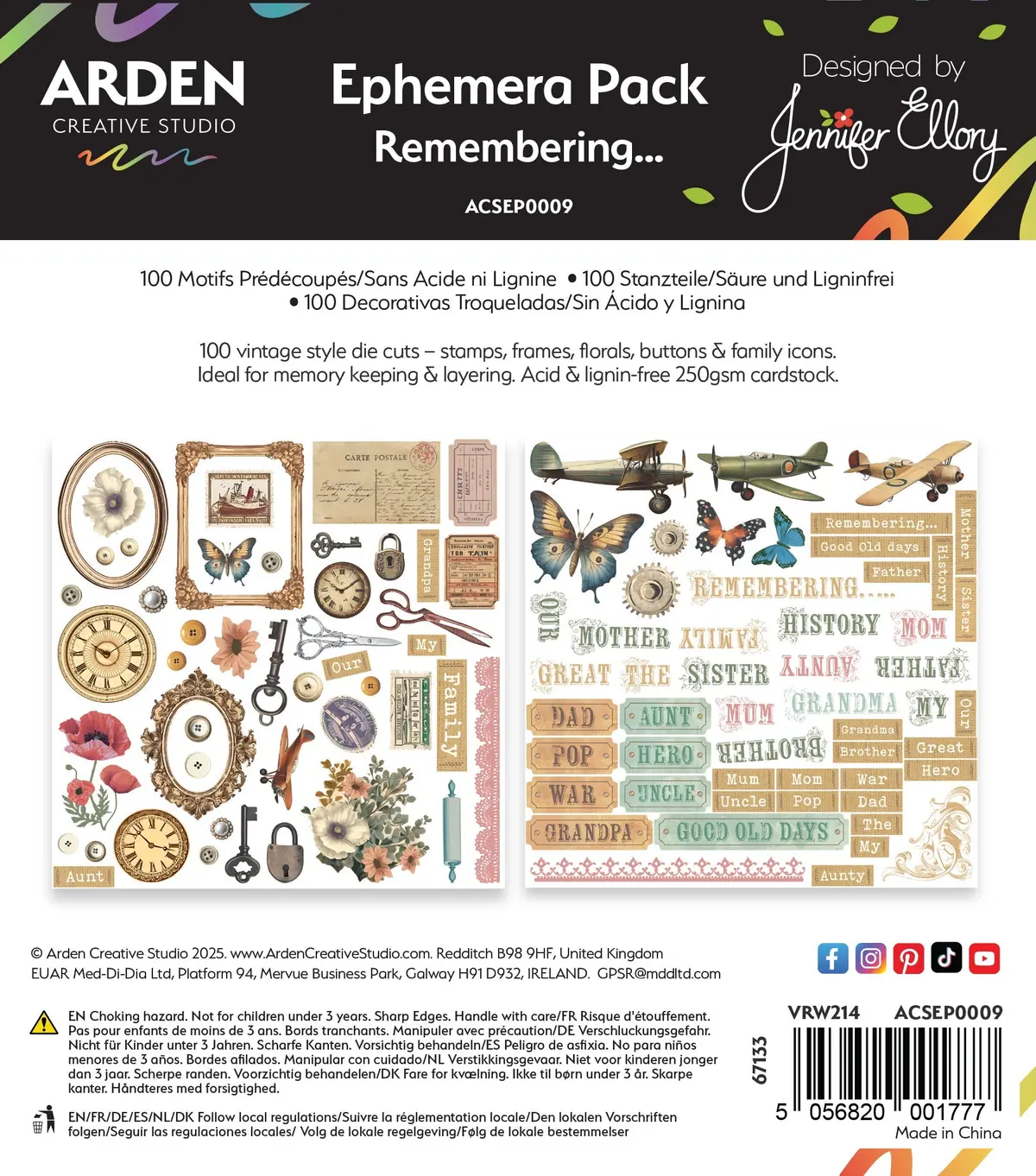 Arden Creative Studio Remembering… Ephemera Pack 1
