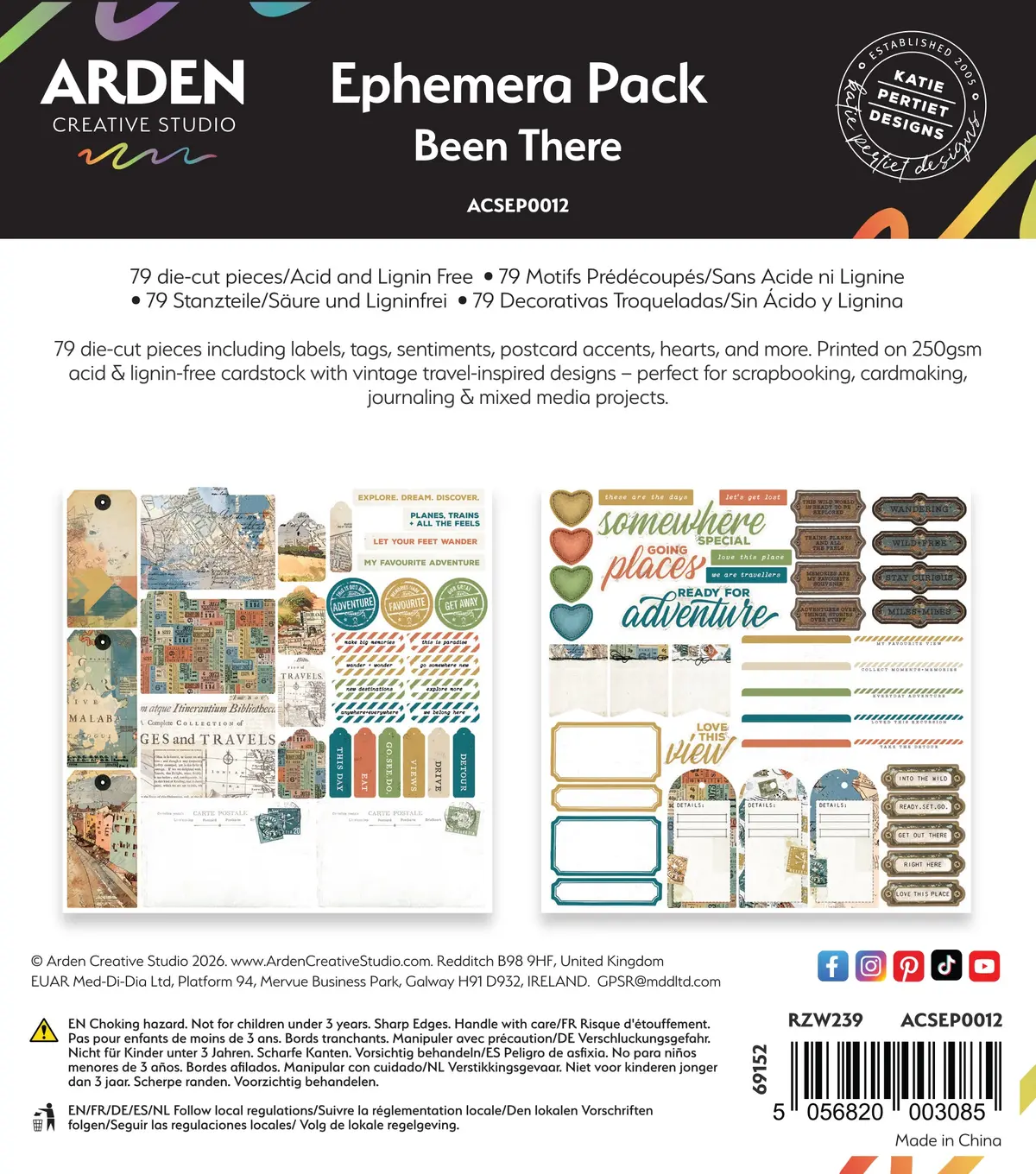 Arden Creative Studio Been There Ephemera Pack 1