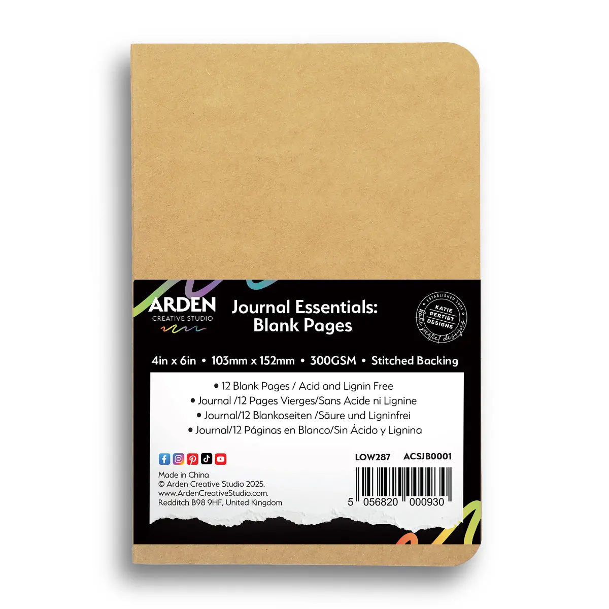 Arden Creative Studio Journal Essentials: Blank Pages 4In X 6In Stitched Journal 1