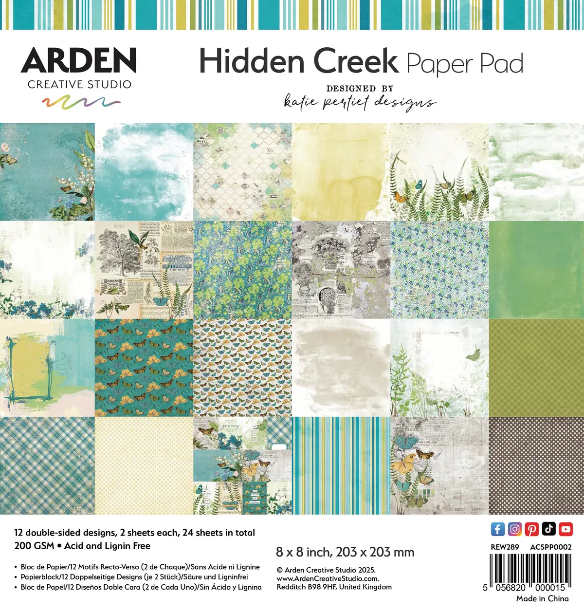 Arden Creative Studio Hidden Creek 8In X 8In Paper Pad 1