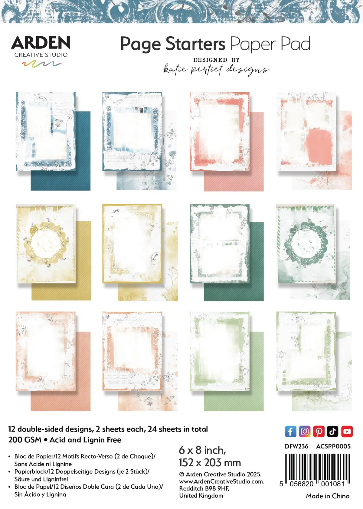 Arden Creative Studio Page Starters 6In X 8In Paper Pad 1