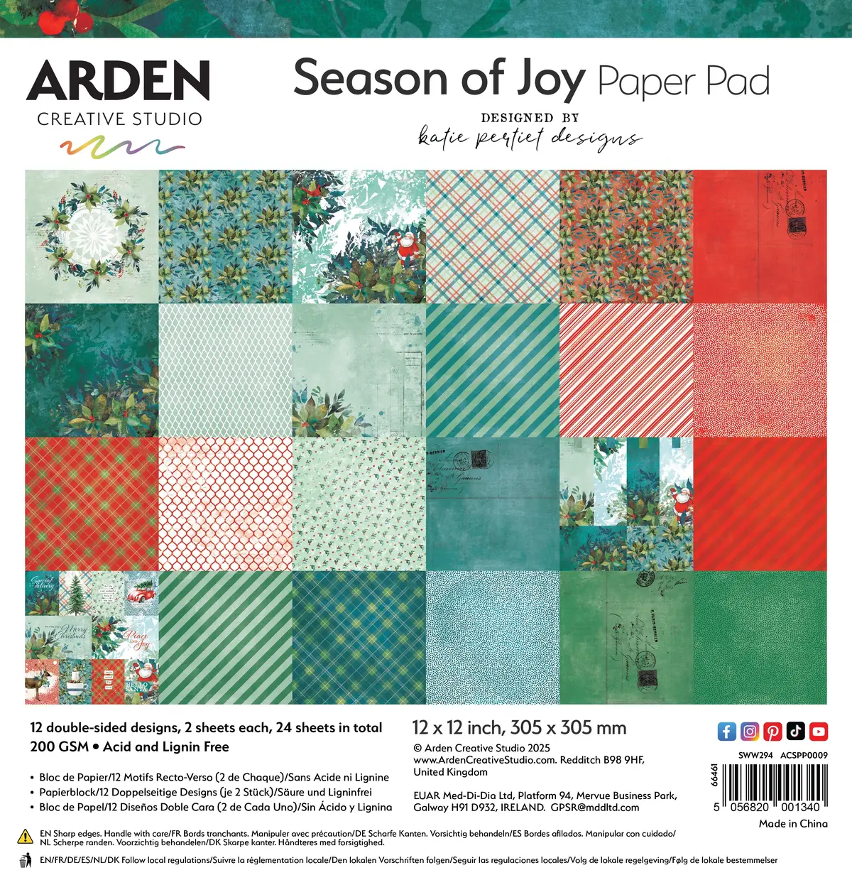 Arden Creative Studio Season Of Joy 12In X 12In Paper Pad 1