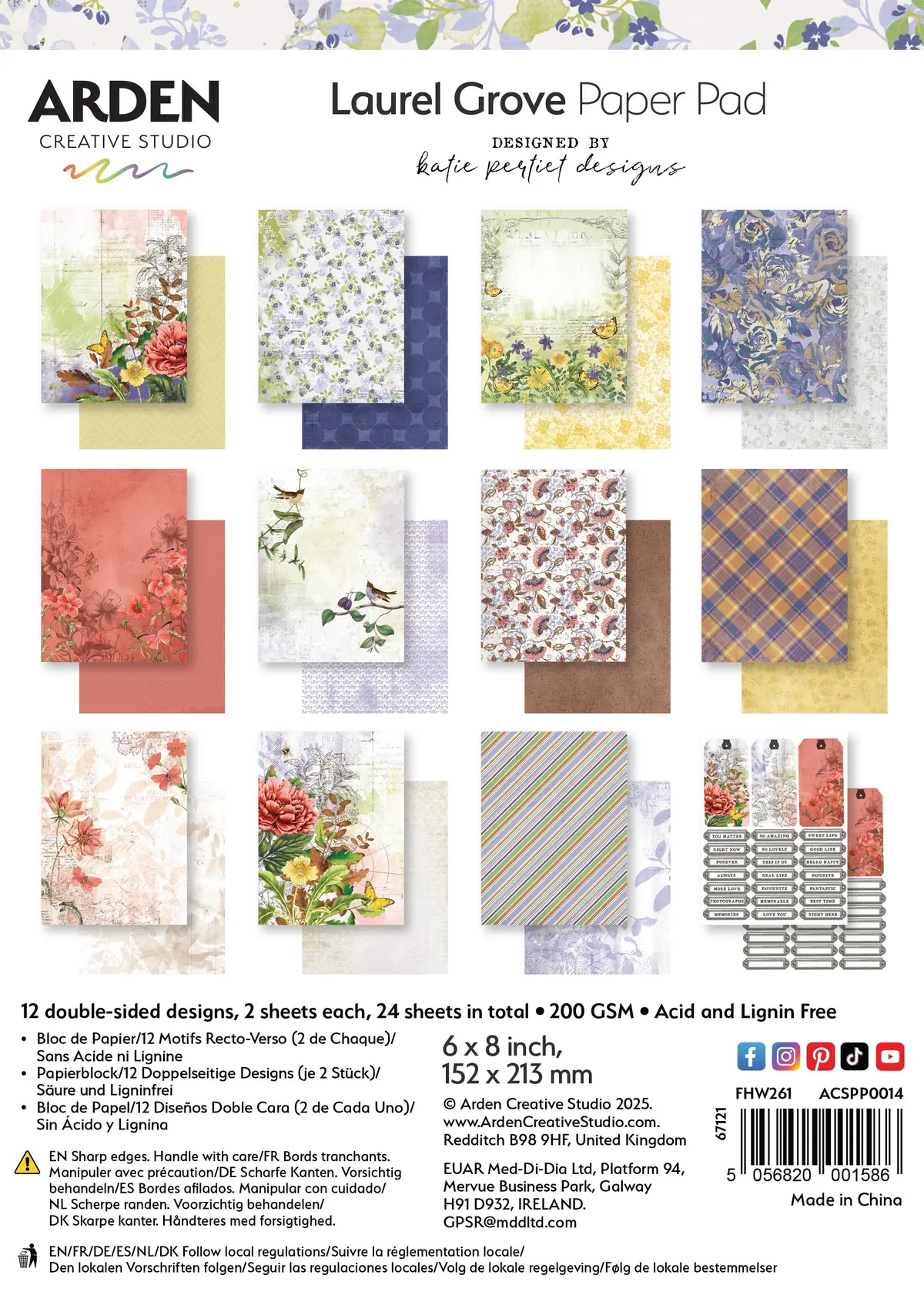 Arden Creative Studio Laurel Grove 6In X 8In Paper Pad 1
