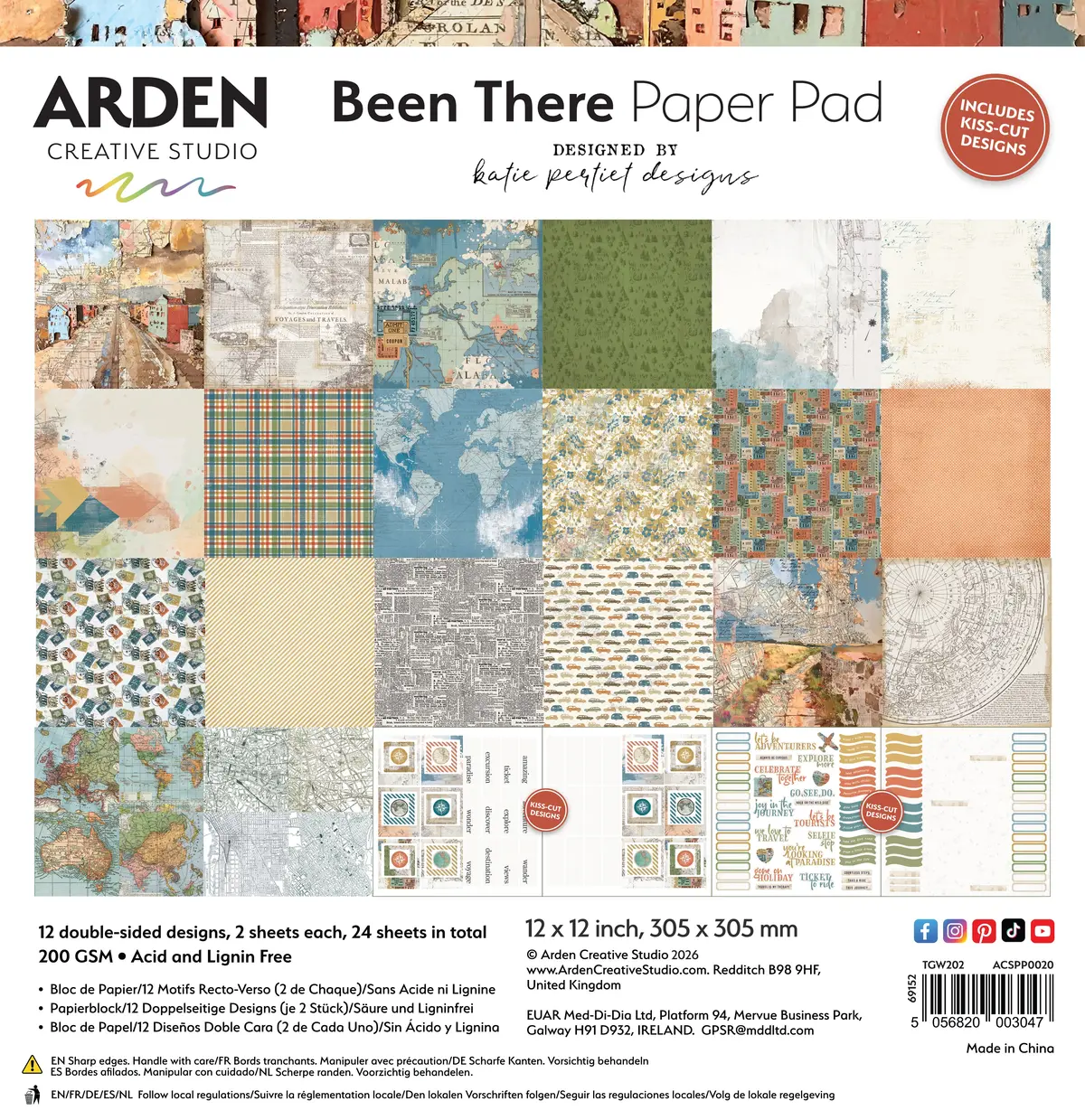 Arden Creative Studio Been There 12In X 12In Paper Pad 1
